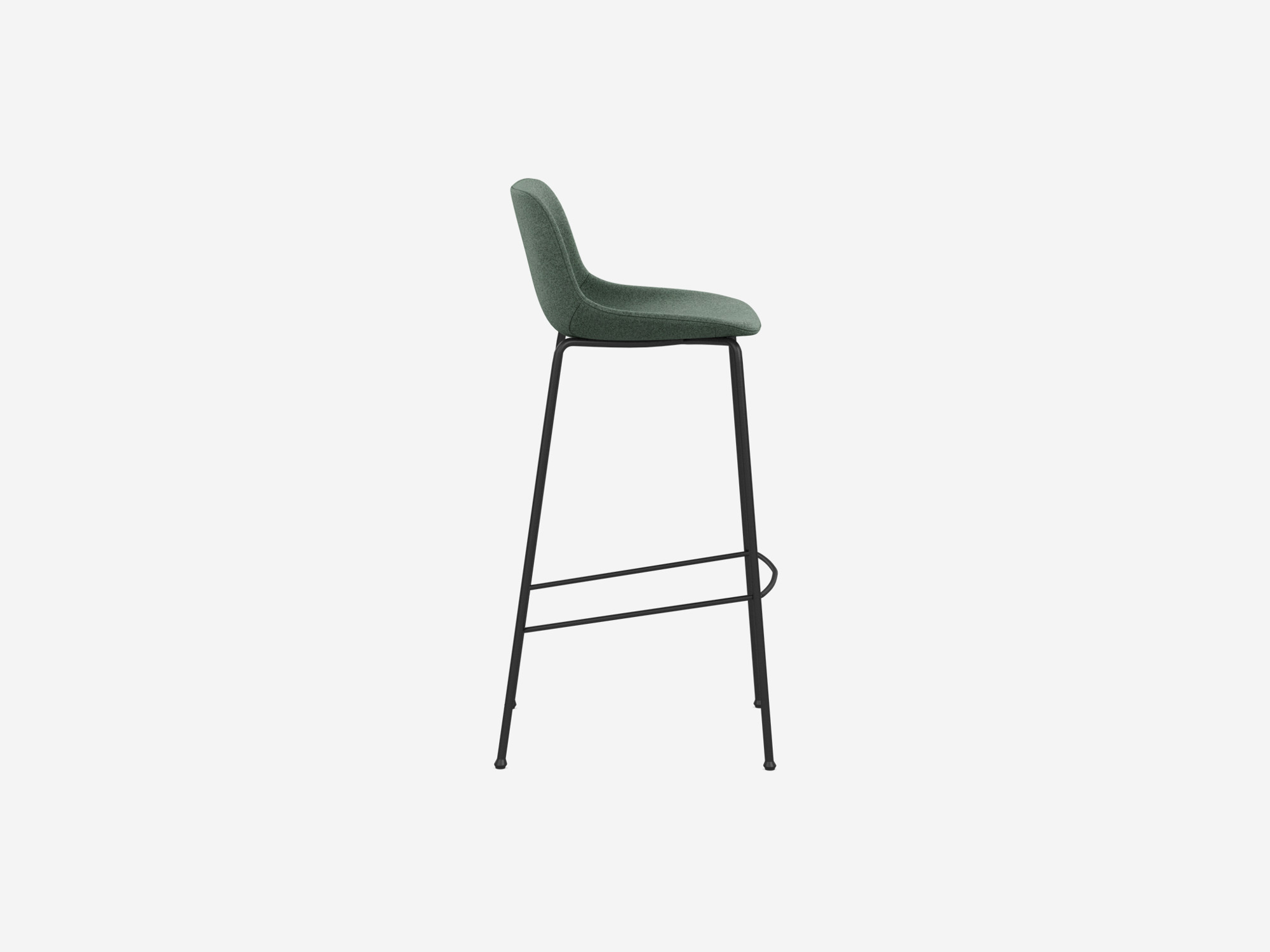 Side view of Oles Custom Bar Stool with Back in green