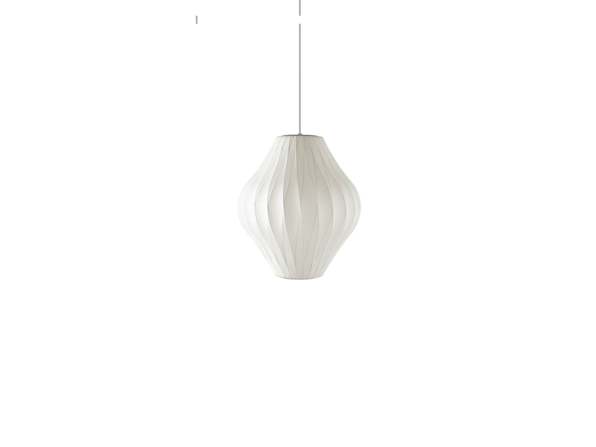 Front view of large Nelson Pear CrissCross Bubble Pendant Lamp