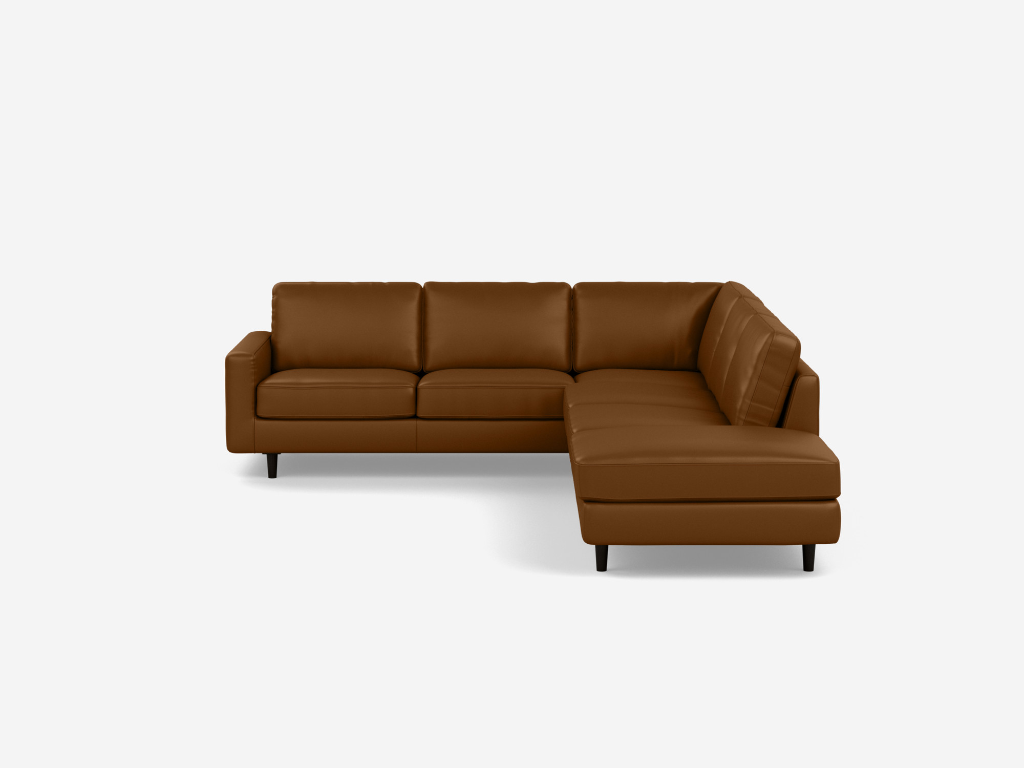 Front view of 2-piece brown sectional