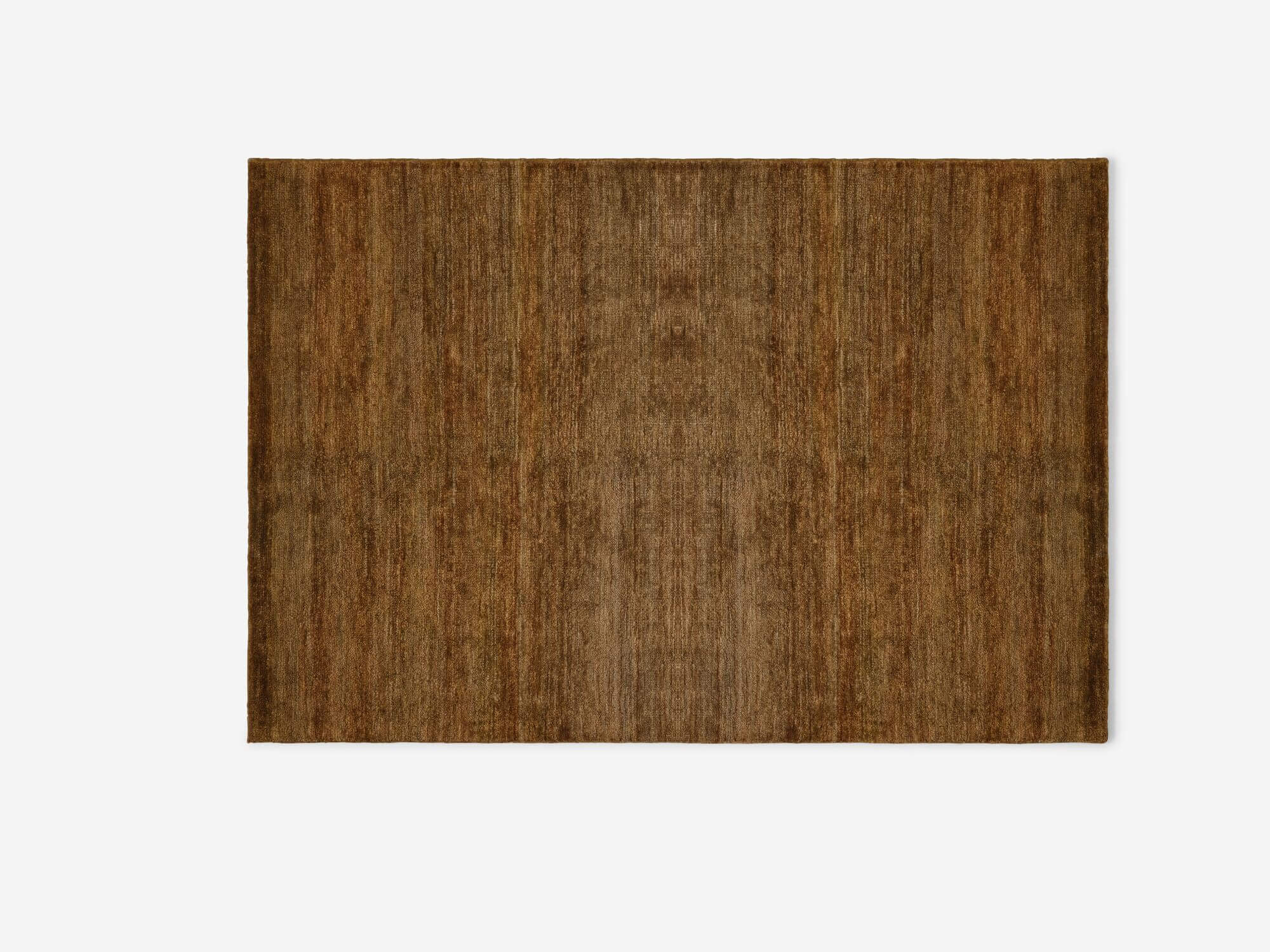 Top view of plush brown rug