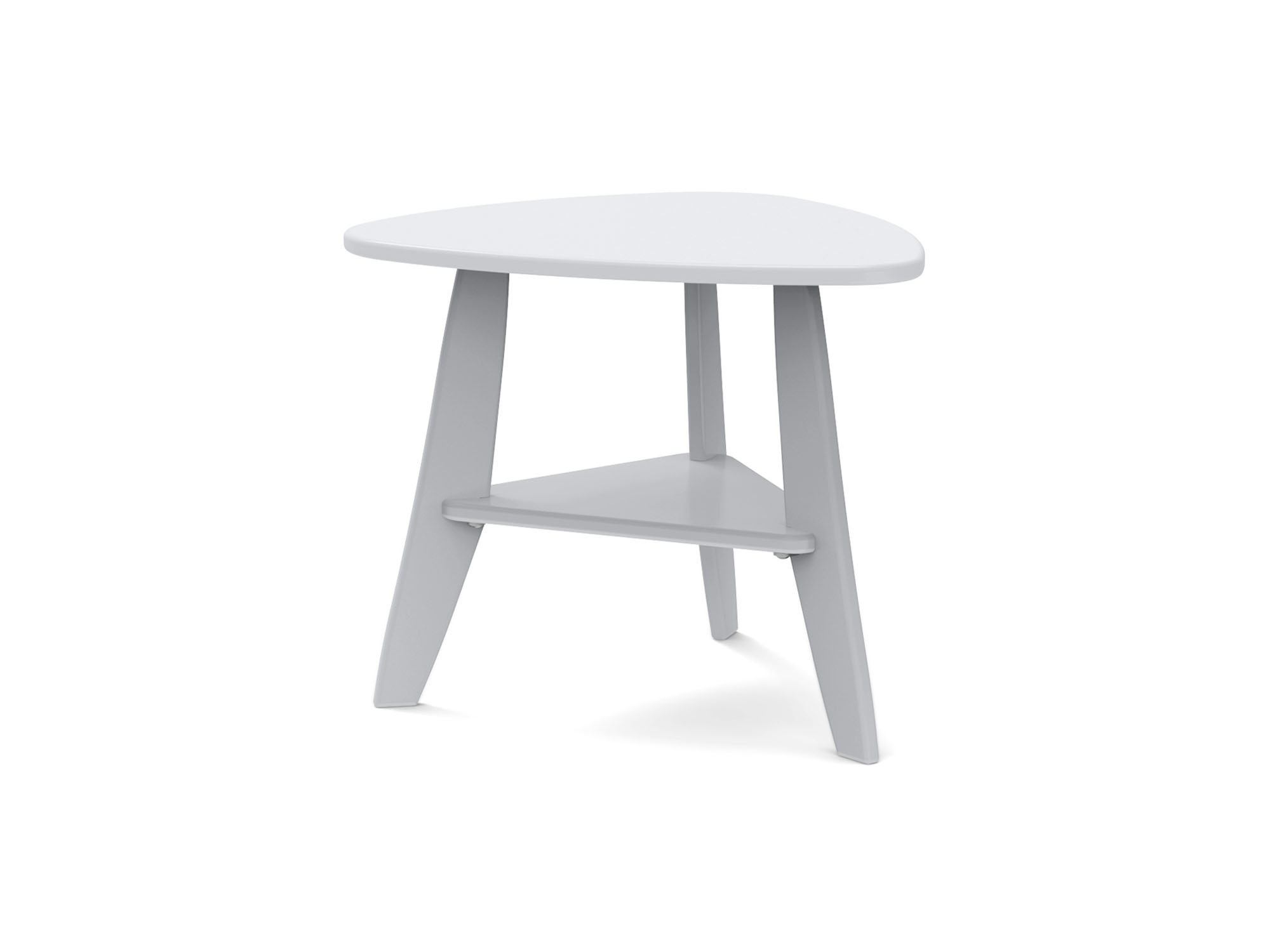Rapson outdoor side table in driftwood side view
