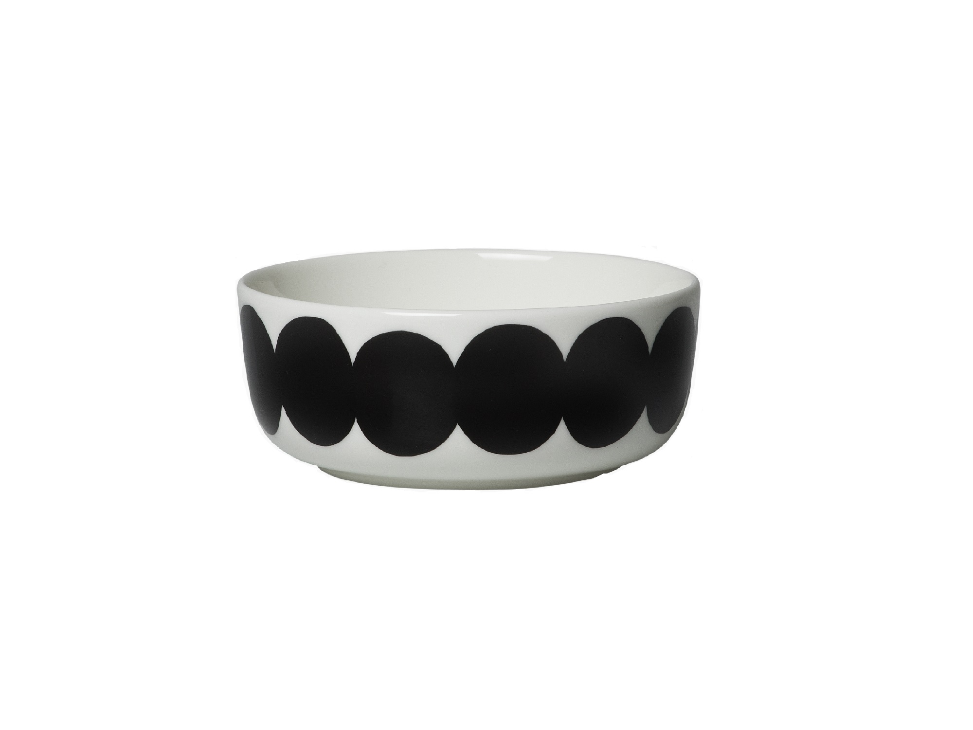 Side view of the Oiva Rasymatto Bowl in black and white