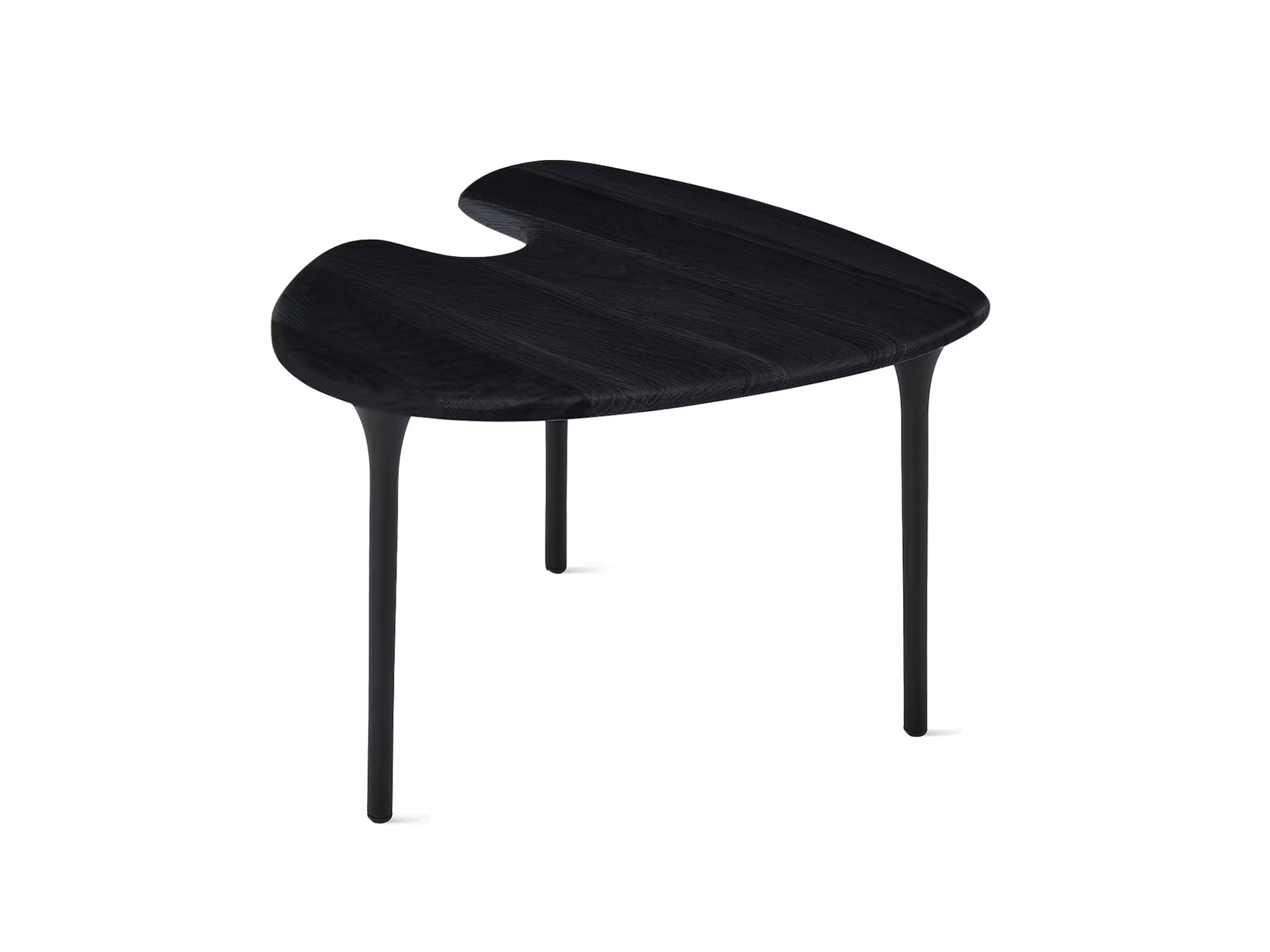 Front angle view of mid ebony topped accent table