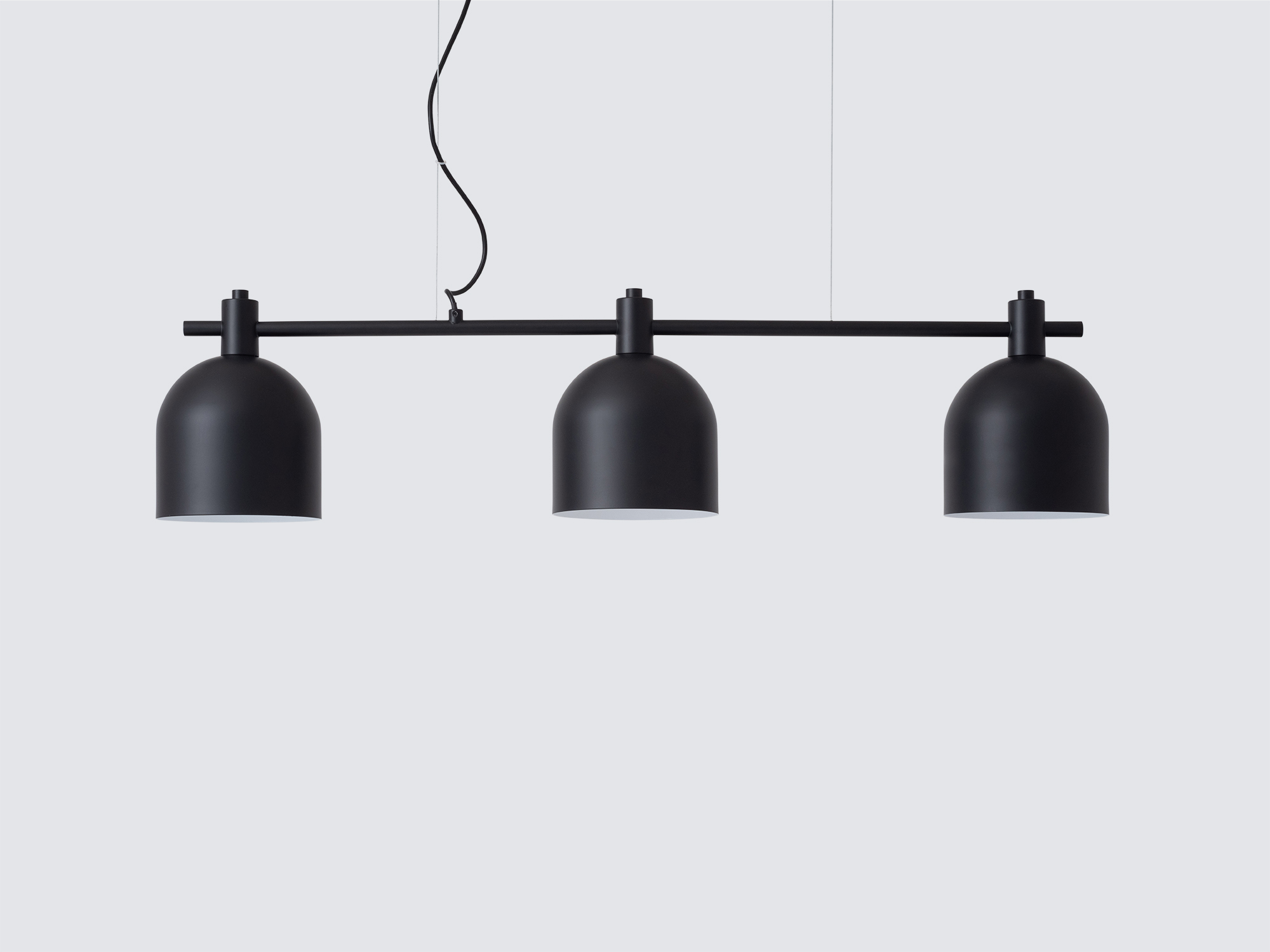 Front view of the Ilya large pendant lighting in black