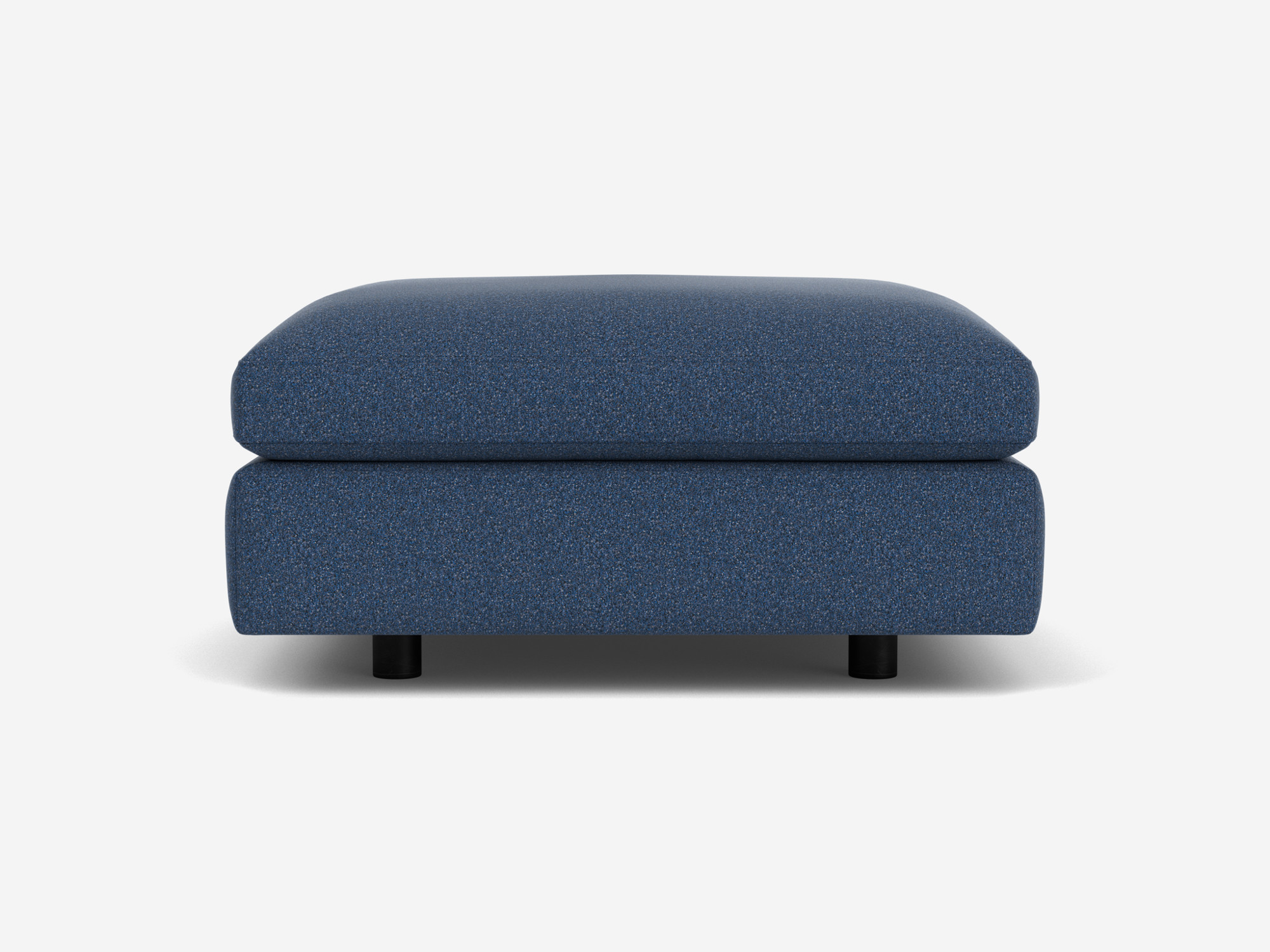 Blue square ottoman front view