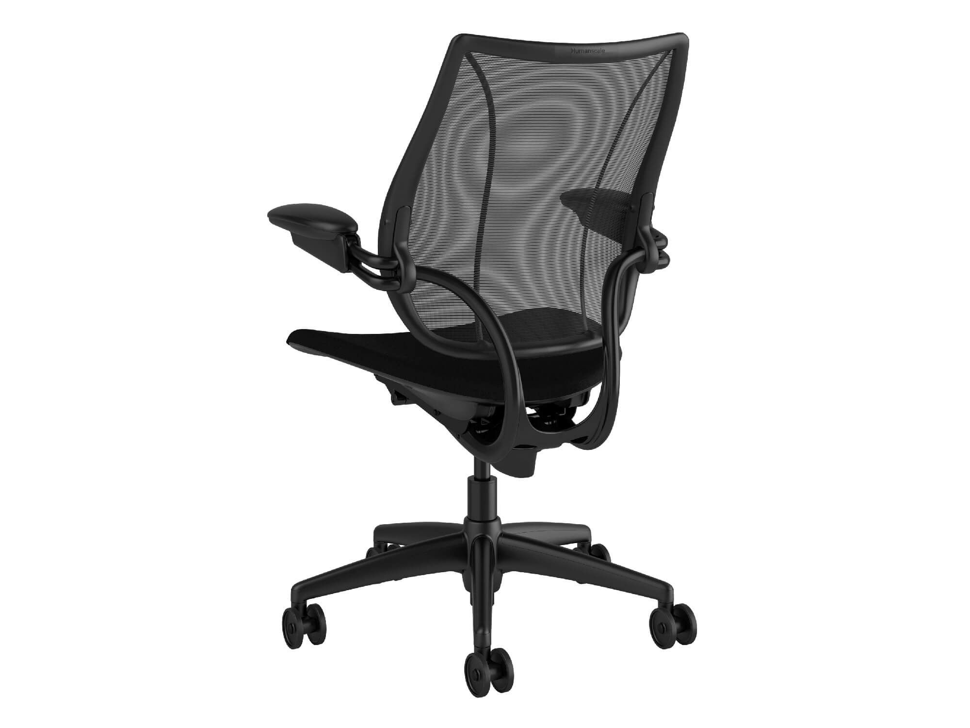 Back view of the Humanscale Liberty modern Office Chair in dark gray