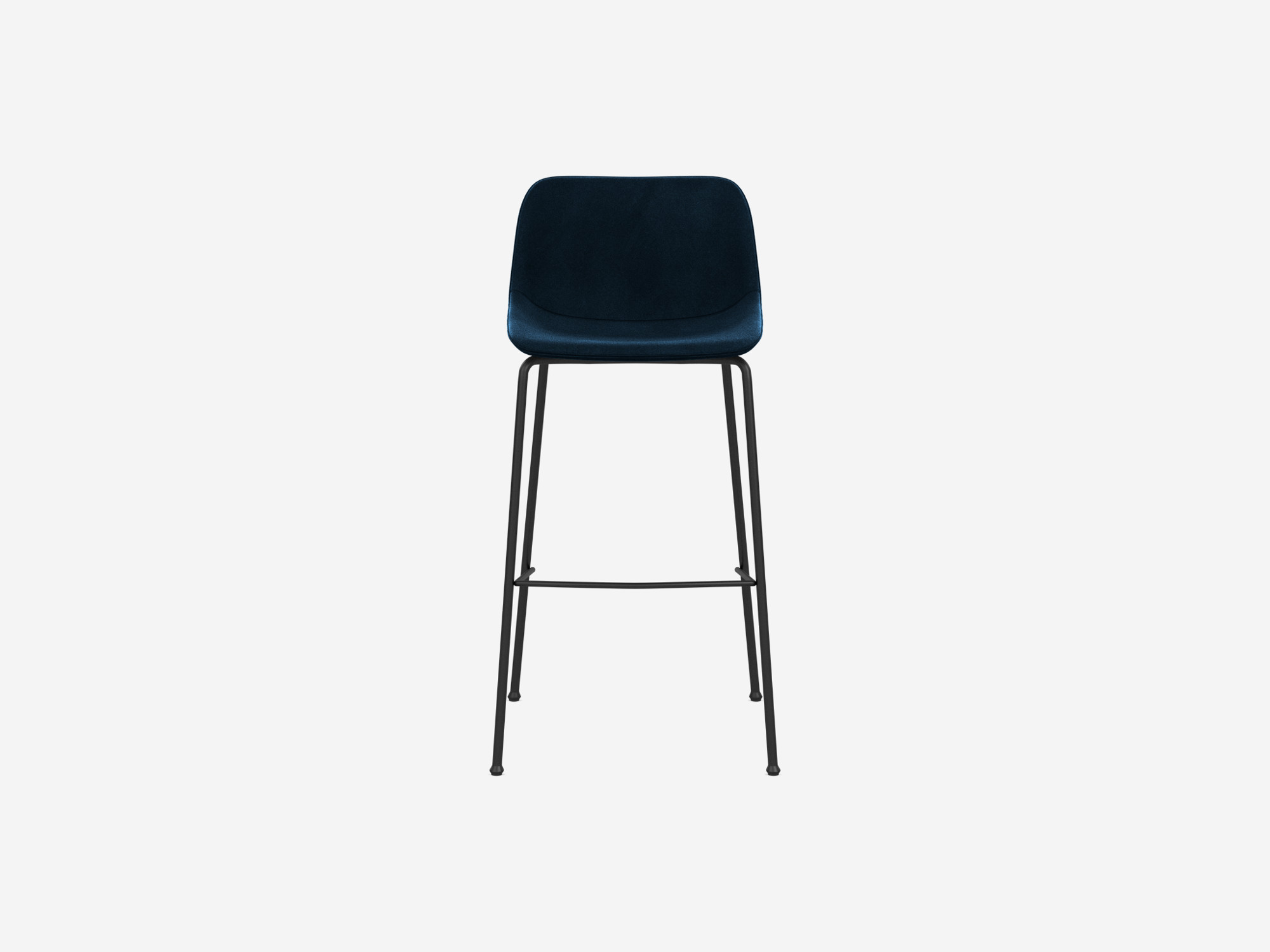 Front view of Oles Custom Bar Stool with Back in blue