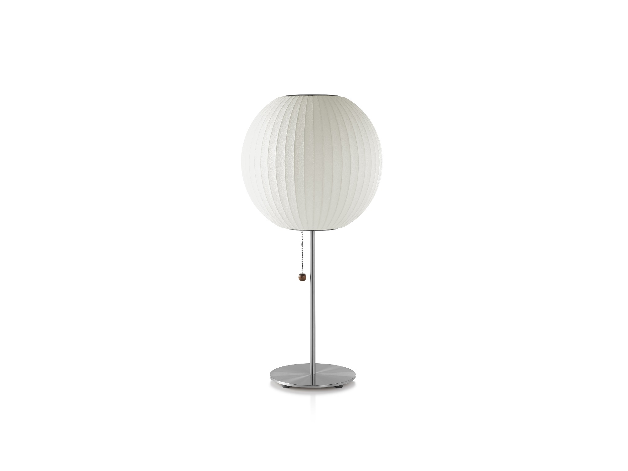 Front view of Nelson Ball Lotus Table Lamp in Brushed Nickel