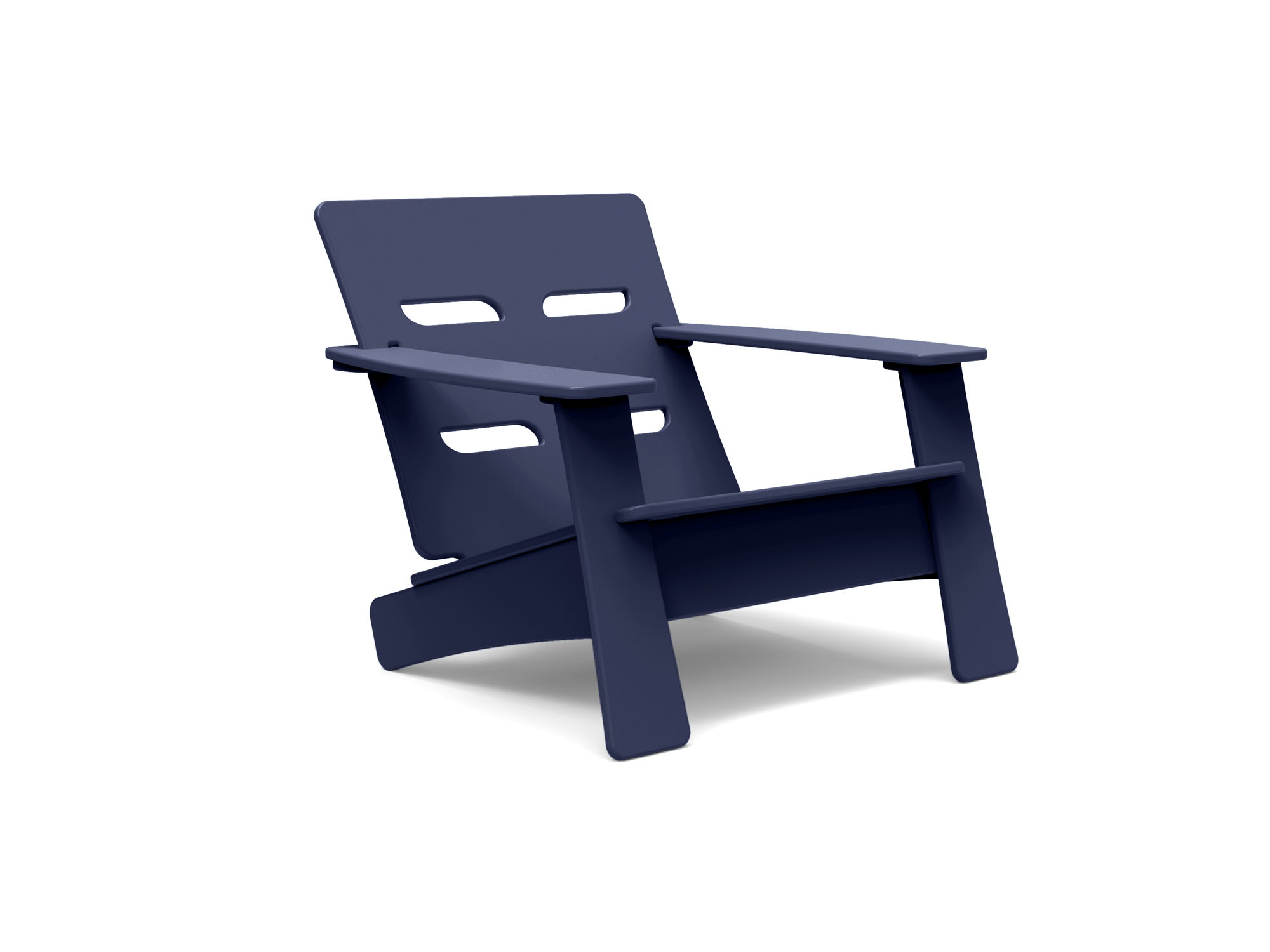 Cabrio outdoor chair in navy blue angled view