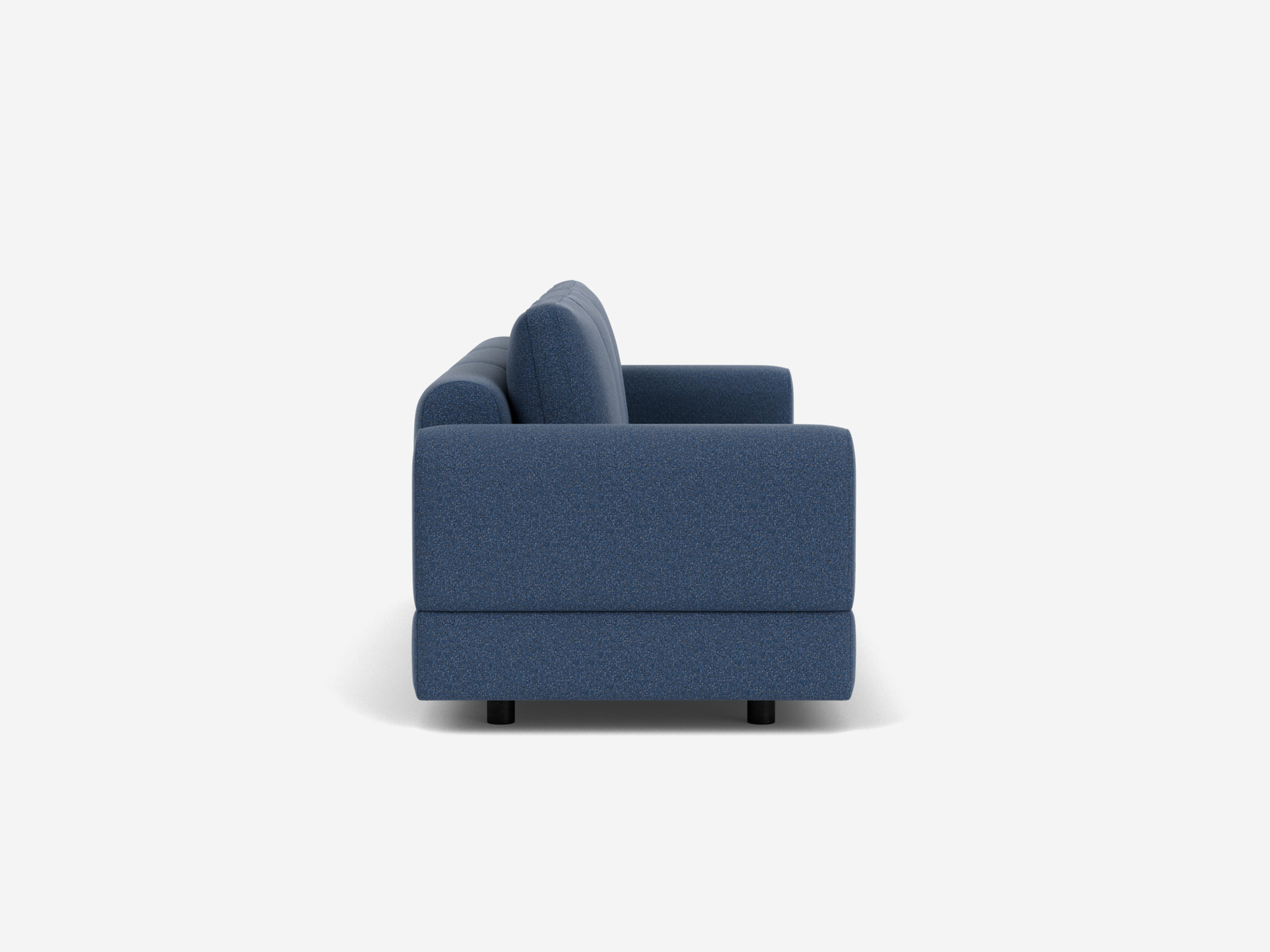 Large blue sofa left side view