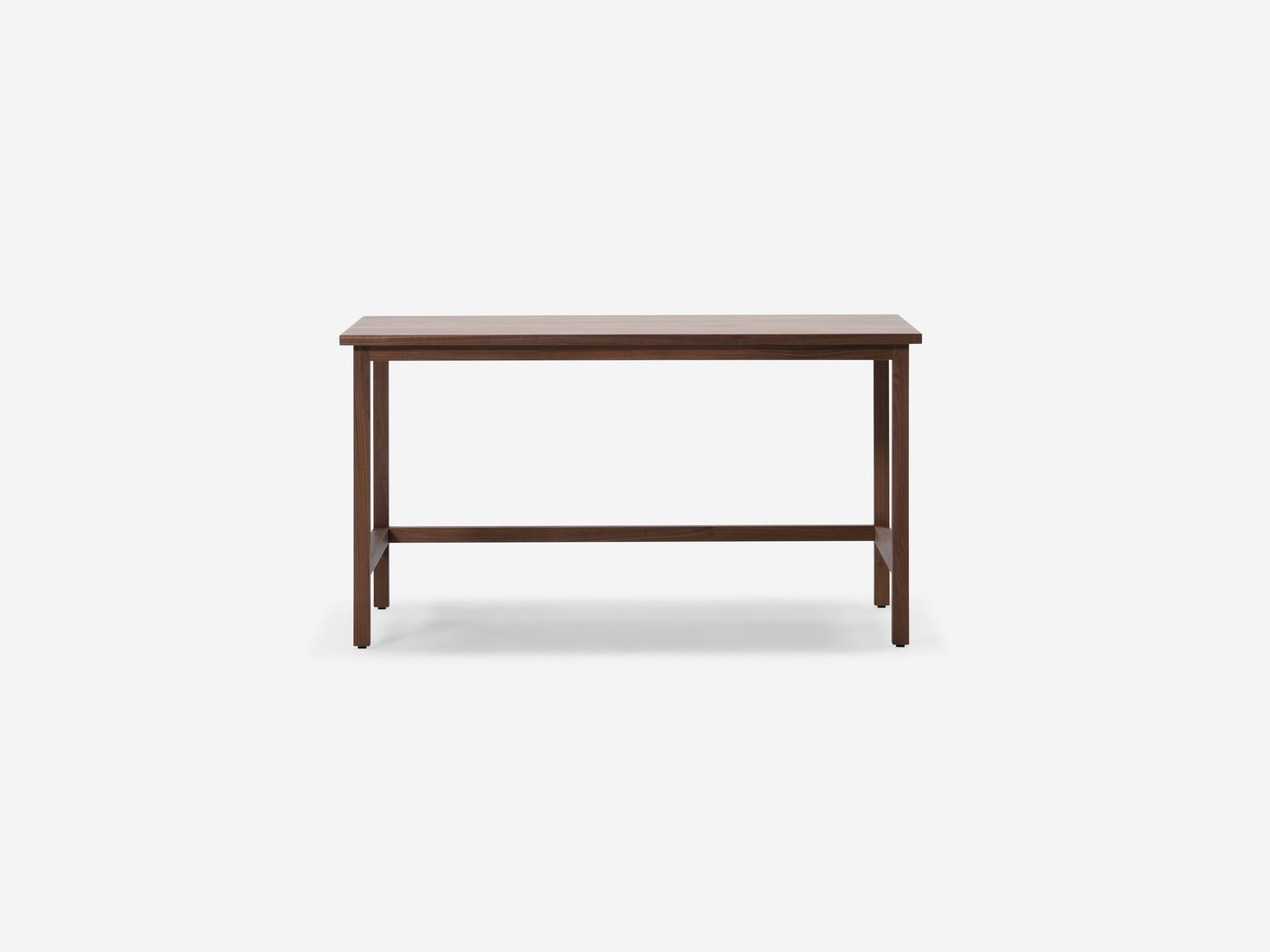 Front view of walnut desk