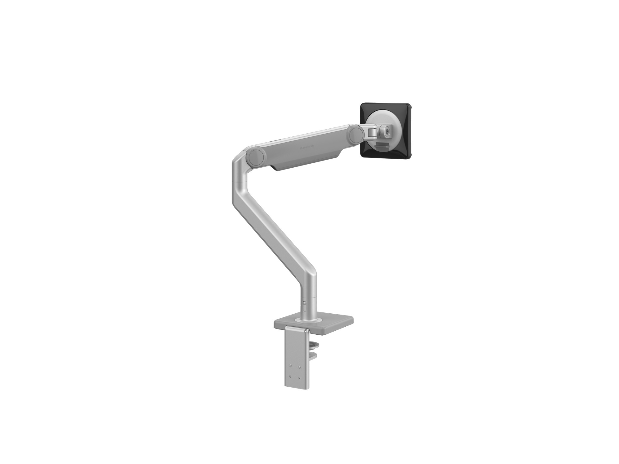 Back view of the Humanscale M2.1 Monitor Arm in silver