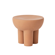 Front view of terracotta stool