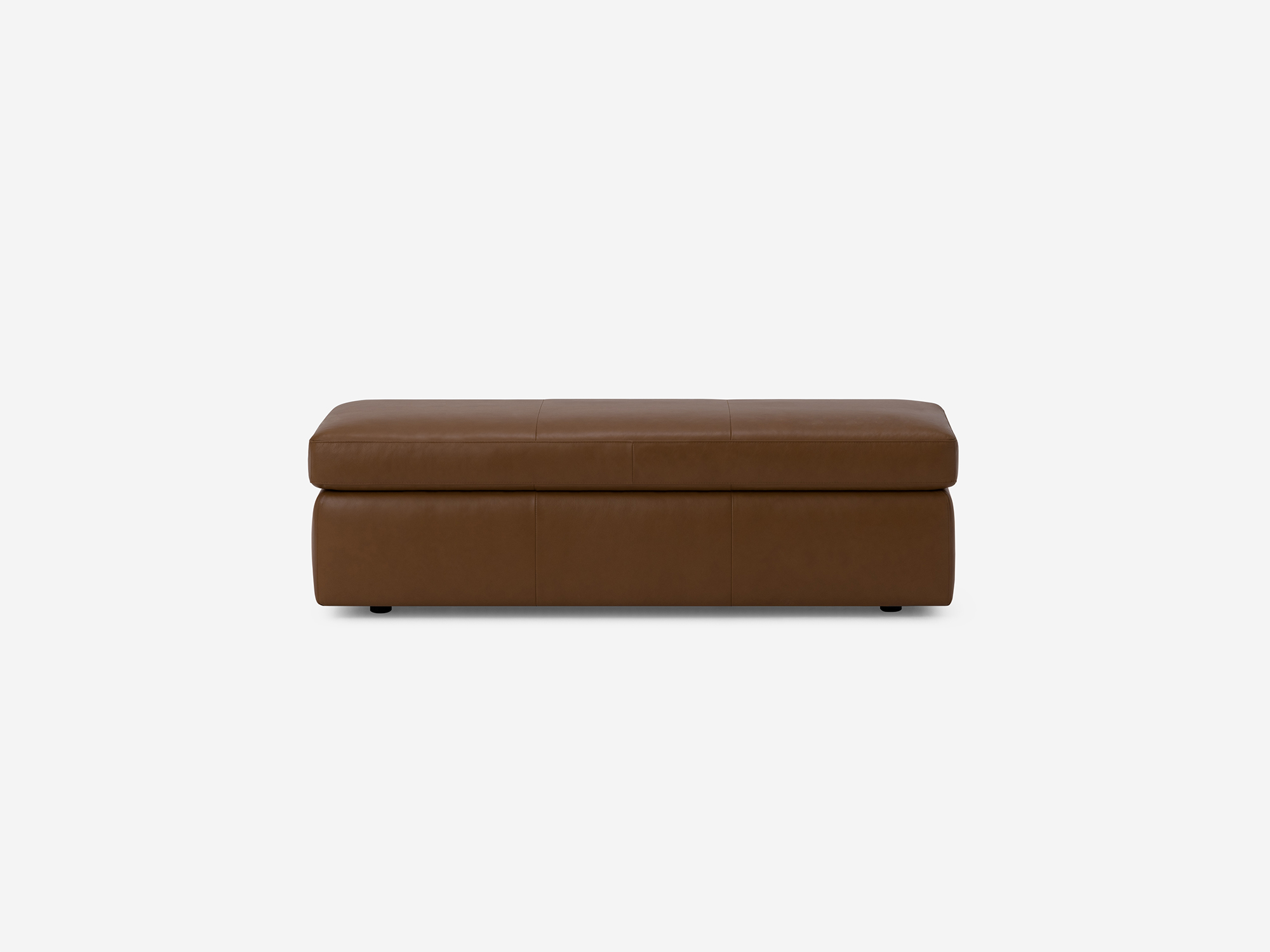 Back view of the Cello medium leather storage bench ottoman