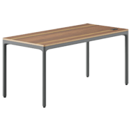 Front view of a walnut daily desk