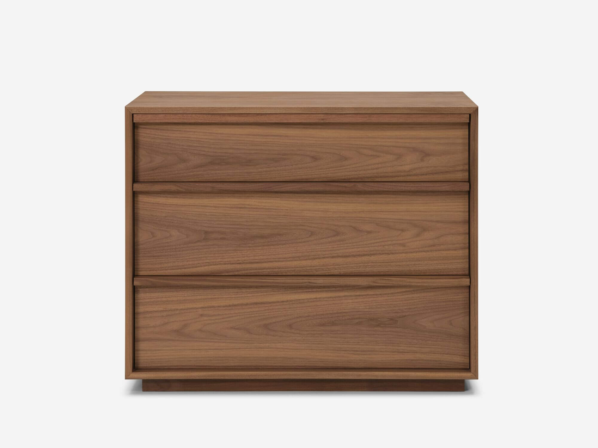 Modern walnut single dresser front view