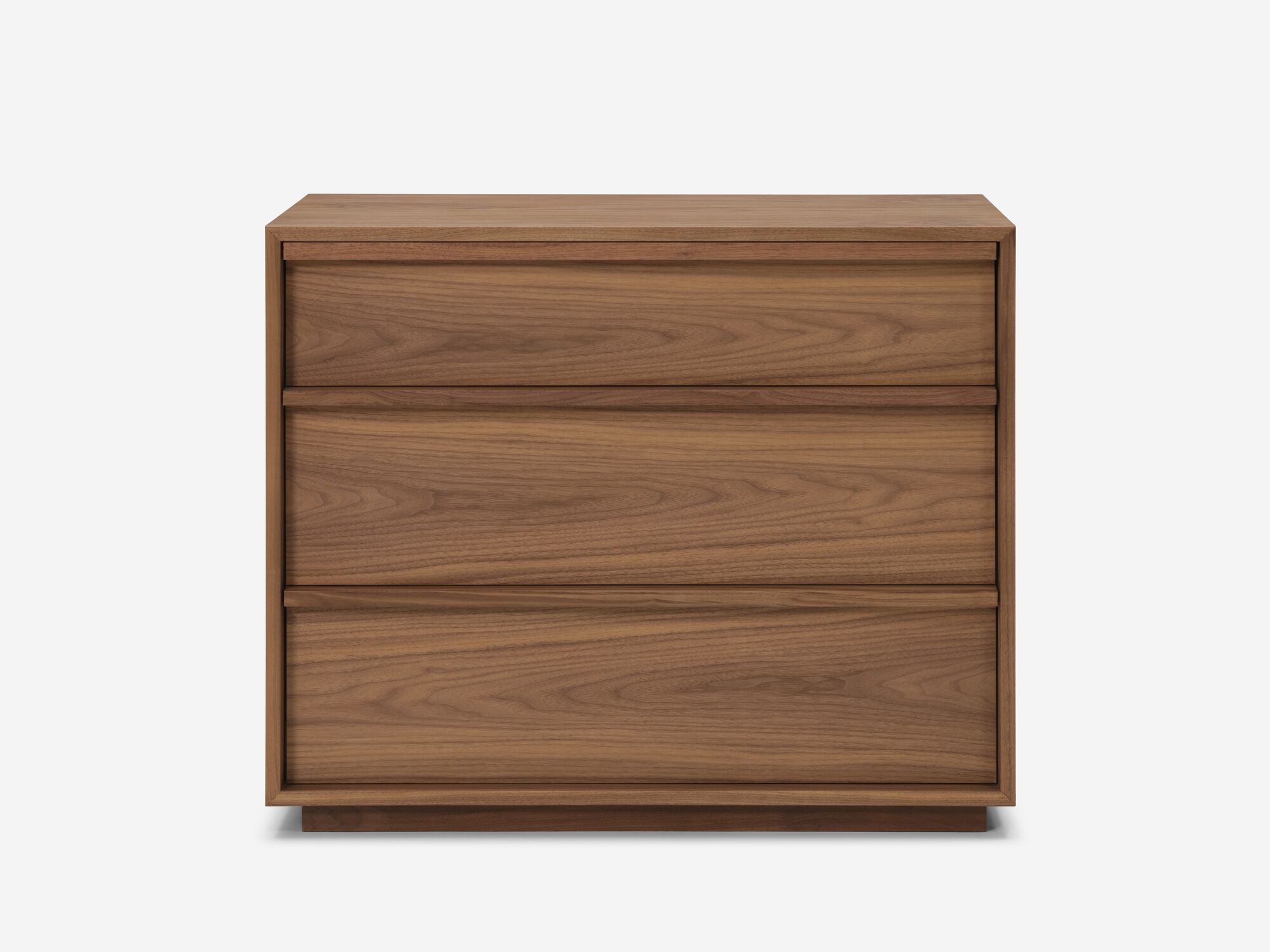 Modern walnut single dresser front view