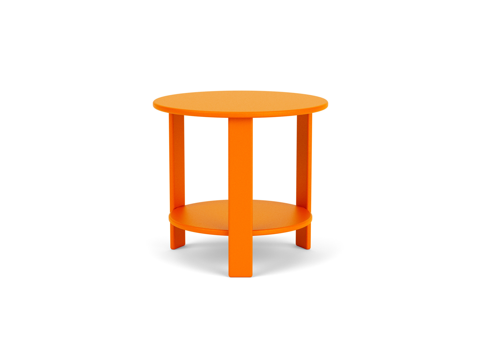 Outdoor End Table in orange recycled plastic front view
