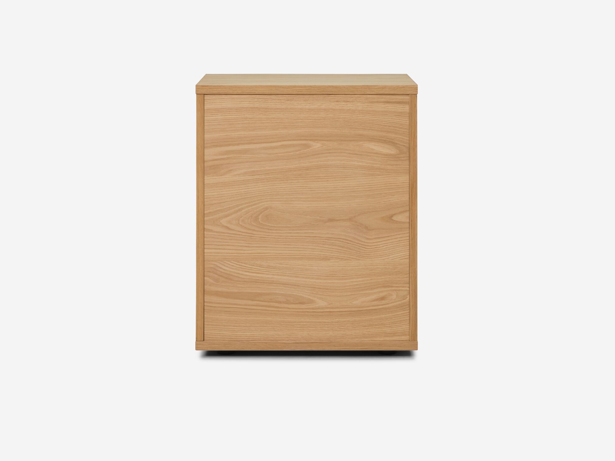 Back view of oak bookshelf