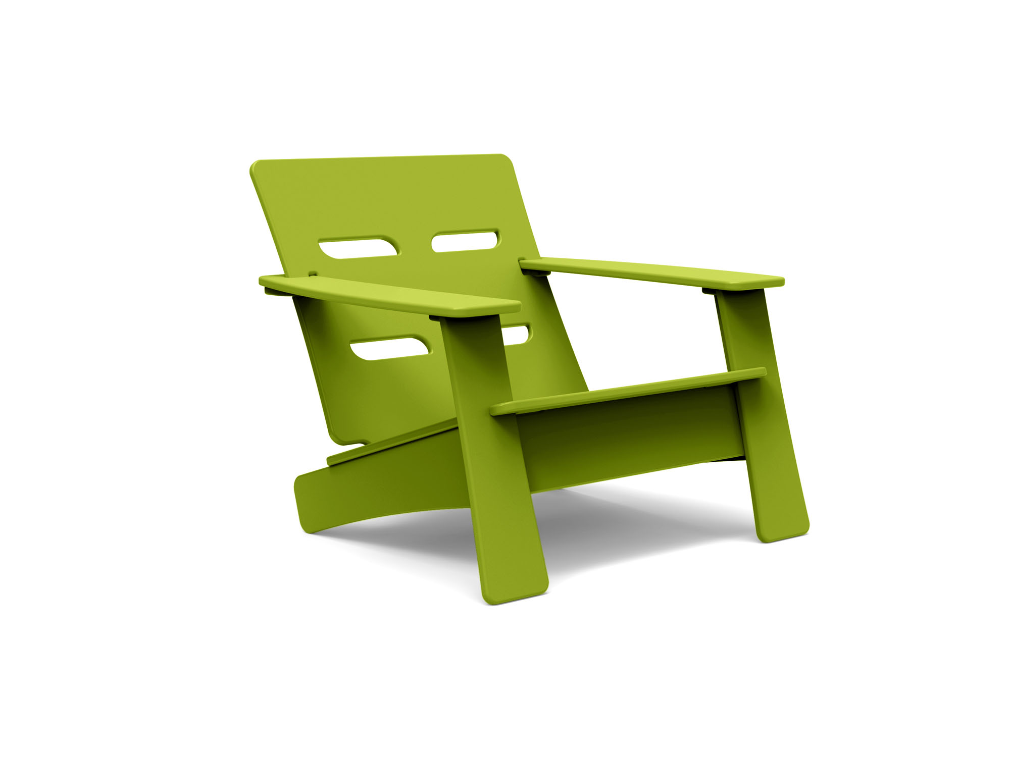 Cabrio outdoor chair in leaf green angled view