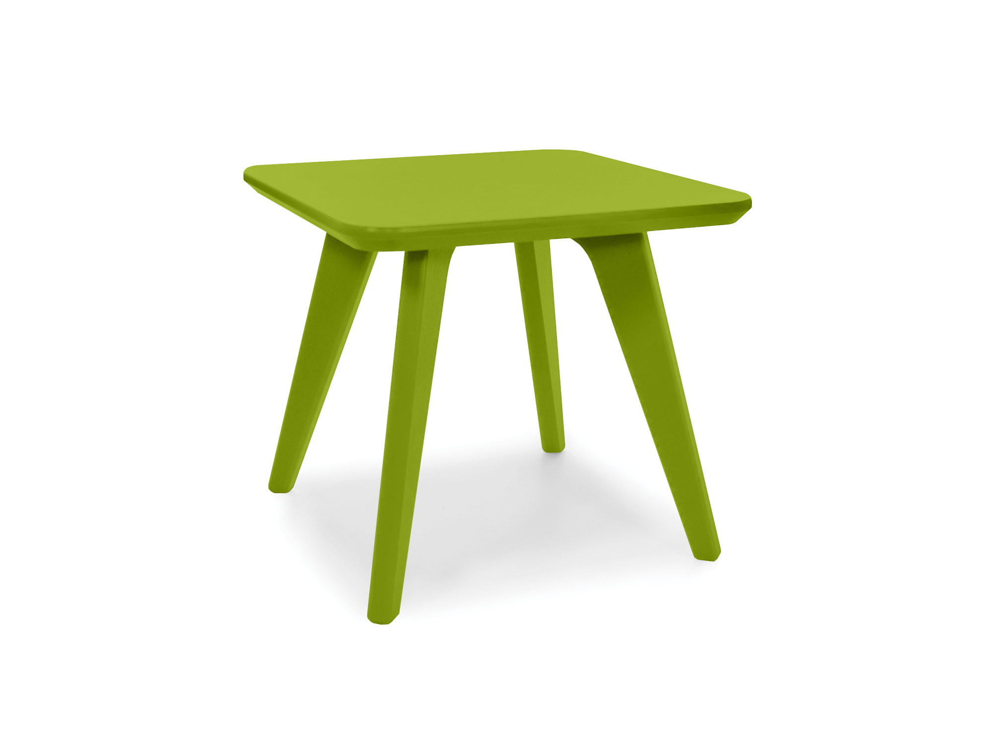Table de bout carrée satellite de 18 po en vert feuille vue de face