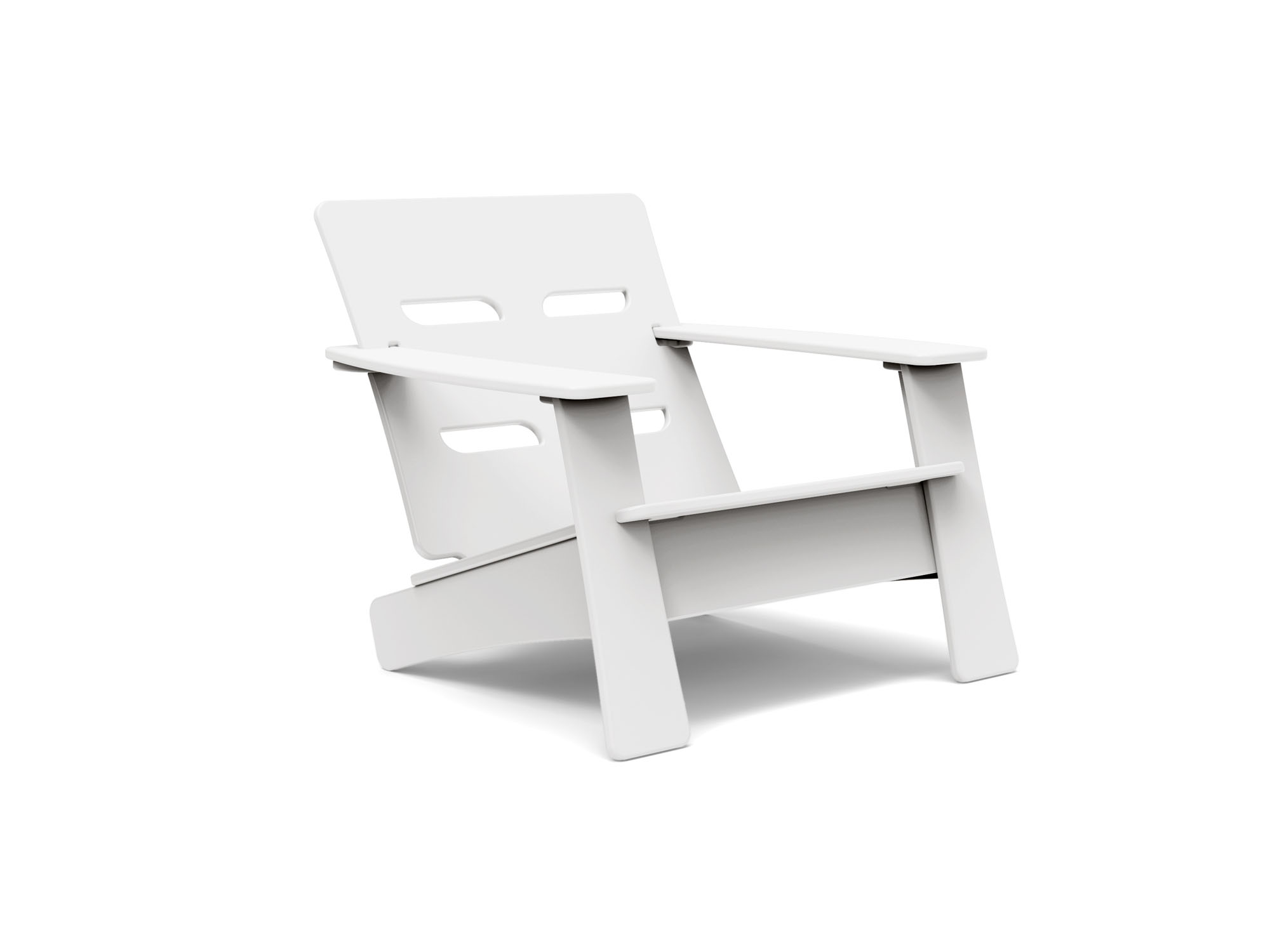 Angled view of Cabrio outdoor chair in cloud white