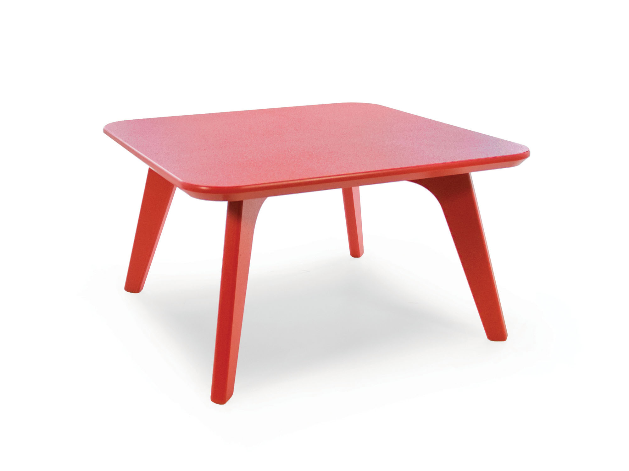 Table de bout carrée satellite de 26 po en rouge pomme vue de face