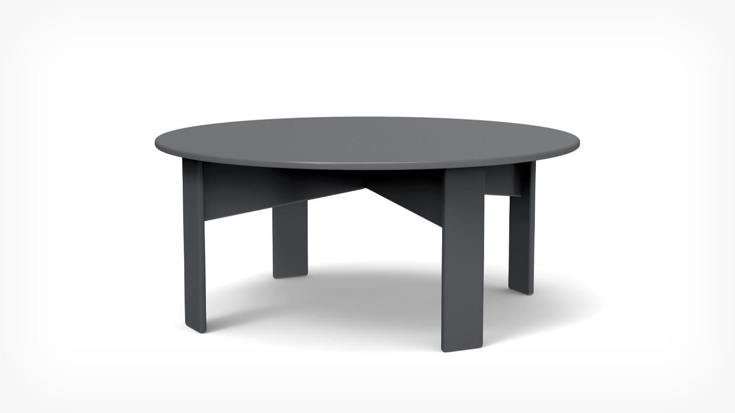 Front view of Outdoor Cocktail Table in dark grey recycled plastic