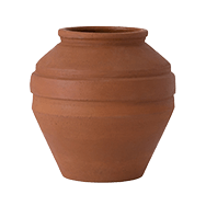 Front view of terracotta planter