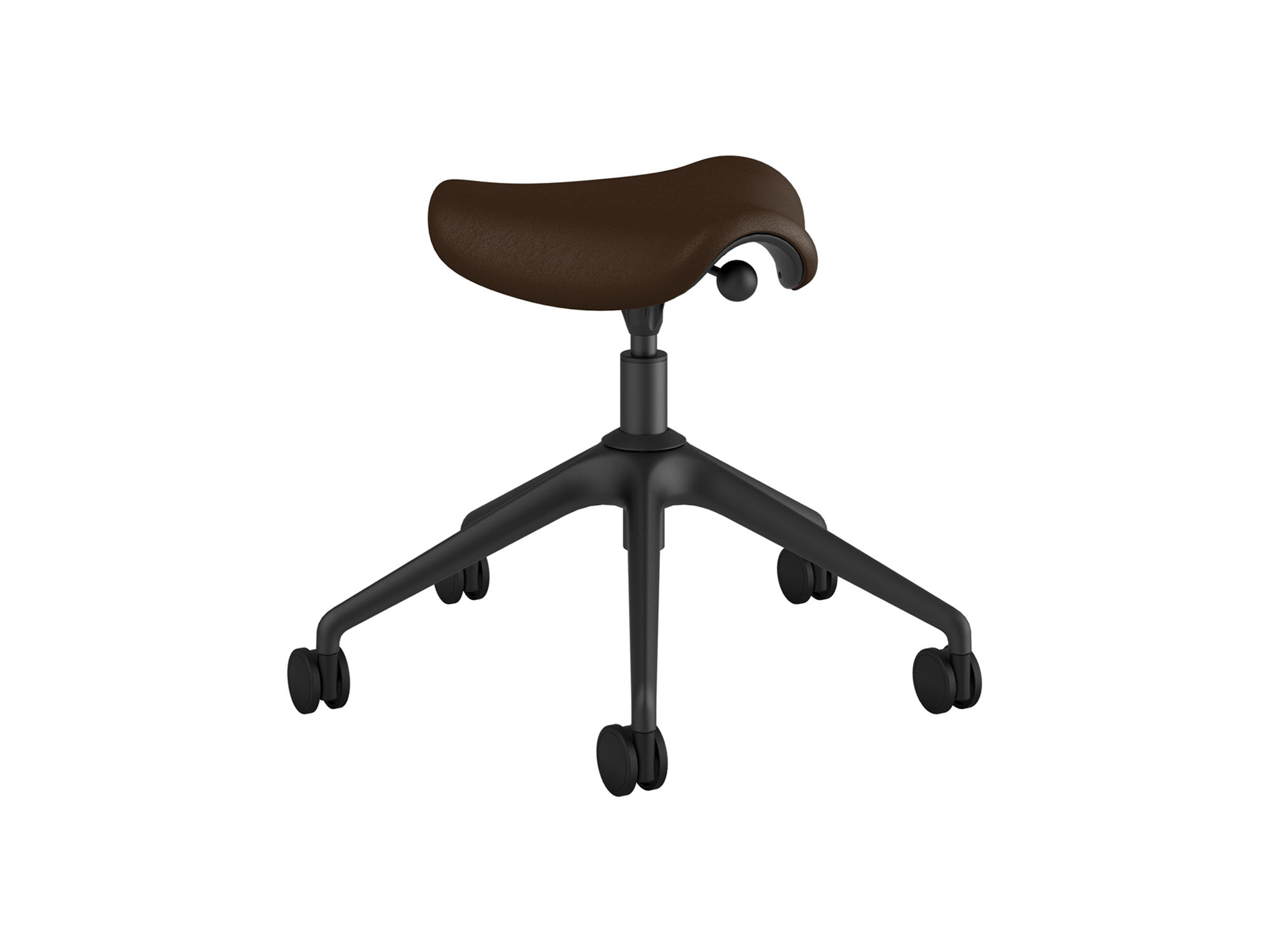 Dark red active stool angle view