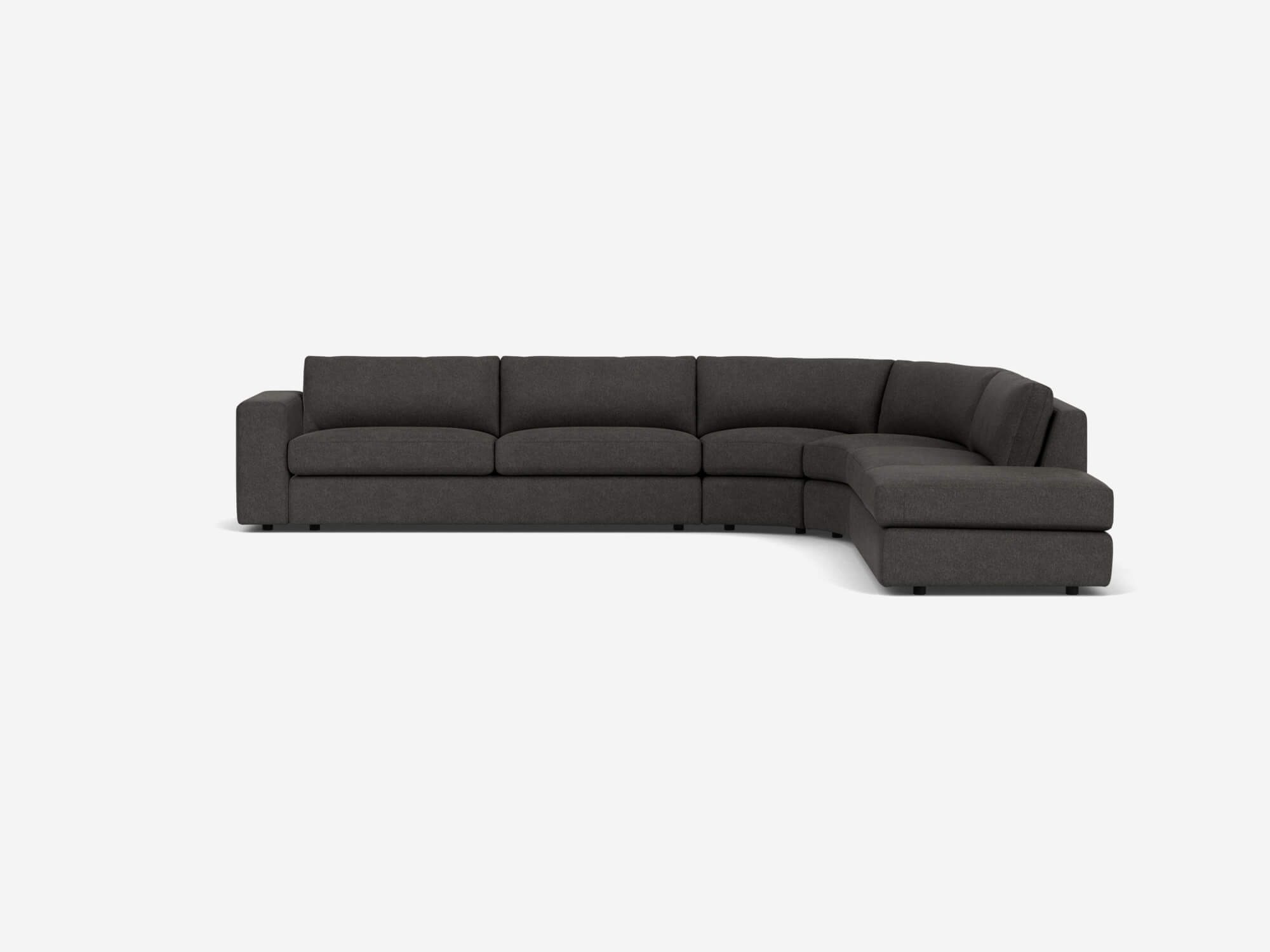 Everyday 4-Piece Sectional Sofa with Backless Chaise | Leather ...