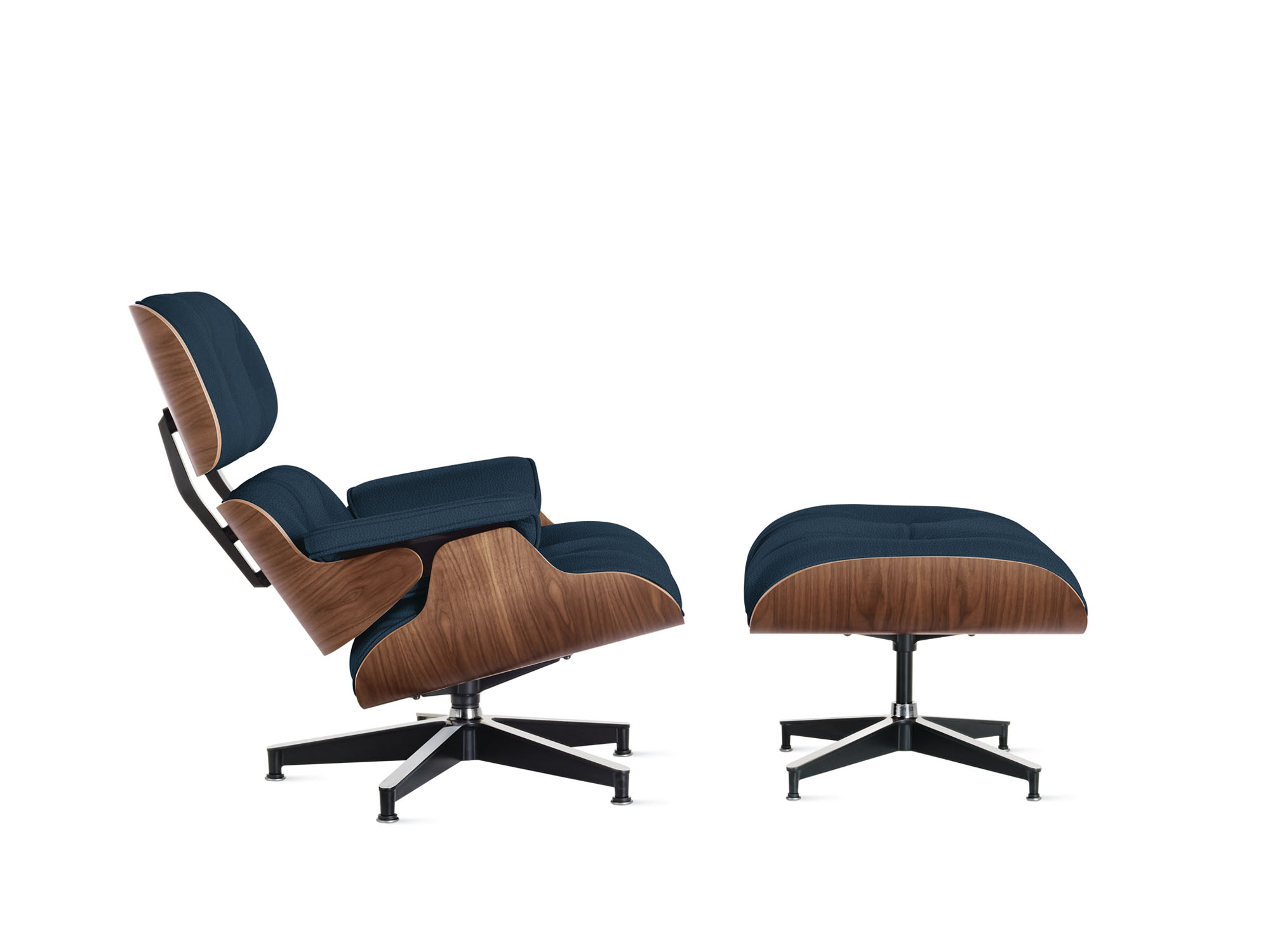 Eames Lounge Chair and Ottoman in Prone Sail side view