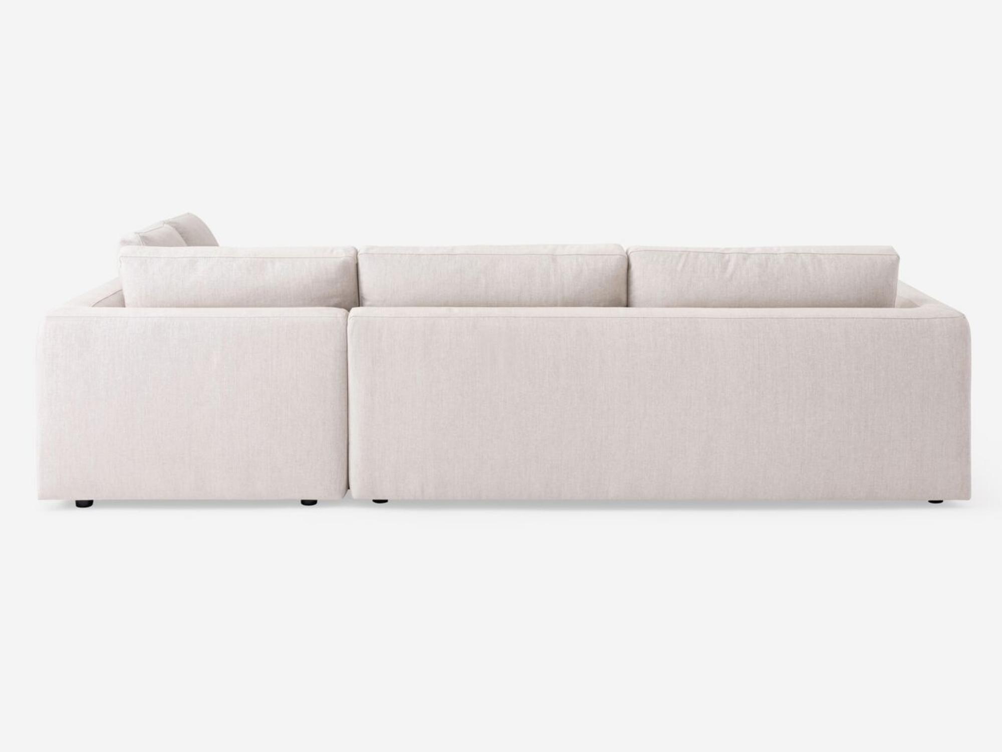 Back view of the Cello modular sofa in white fabric