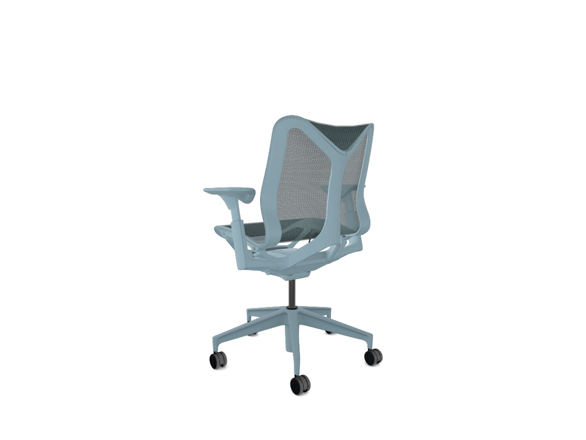 Low back adjustable arms glacier cosm ergonomic office chair back view