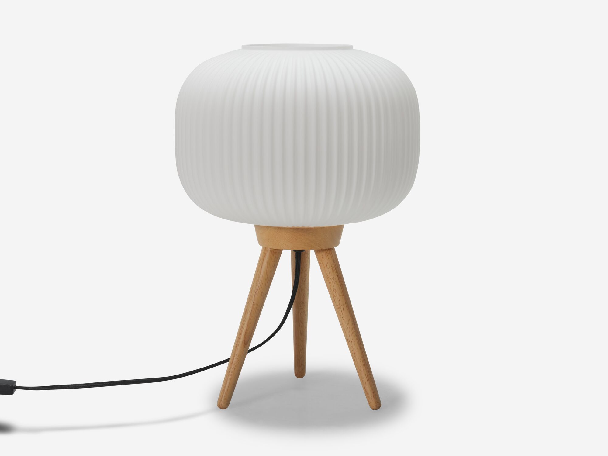 The Verve rustic floor lamp in white and oak
