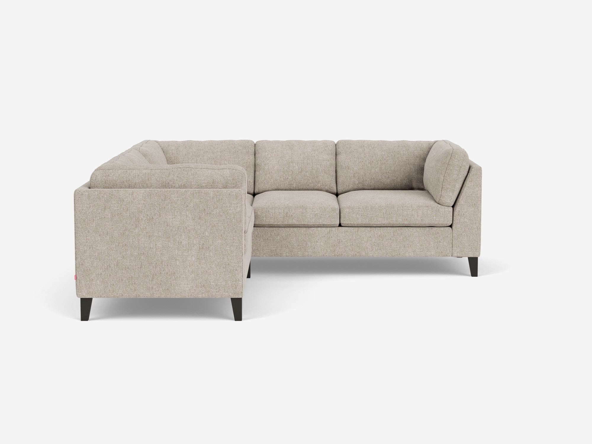 Side view of the Salema large sectional sofa in gray fabric