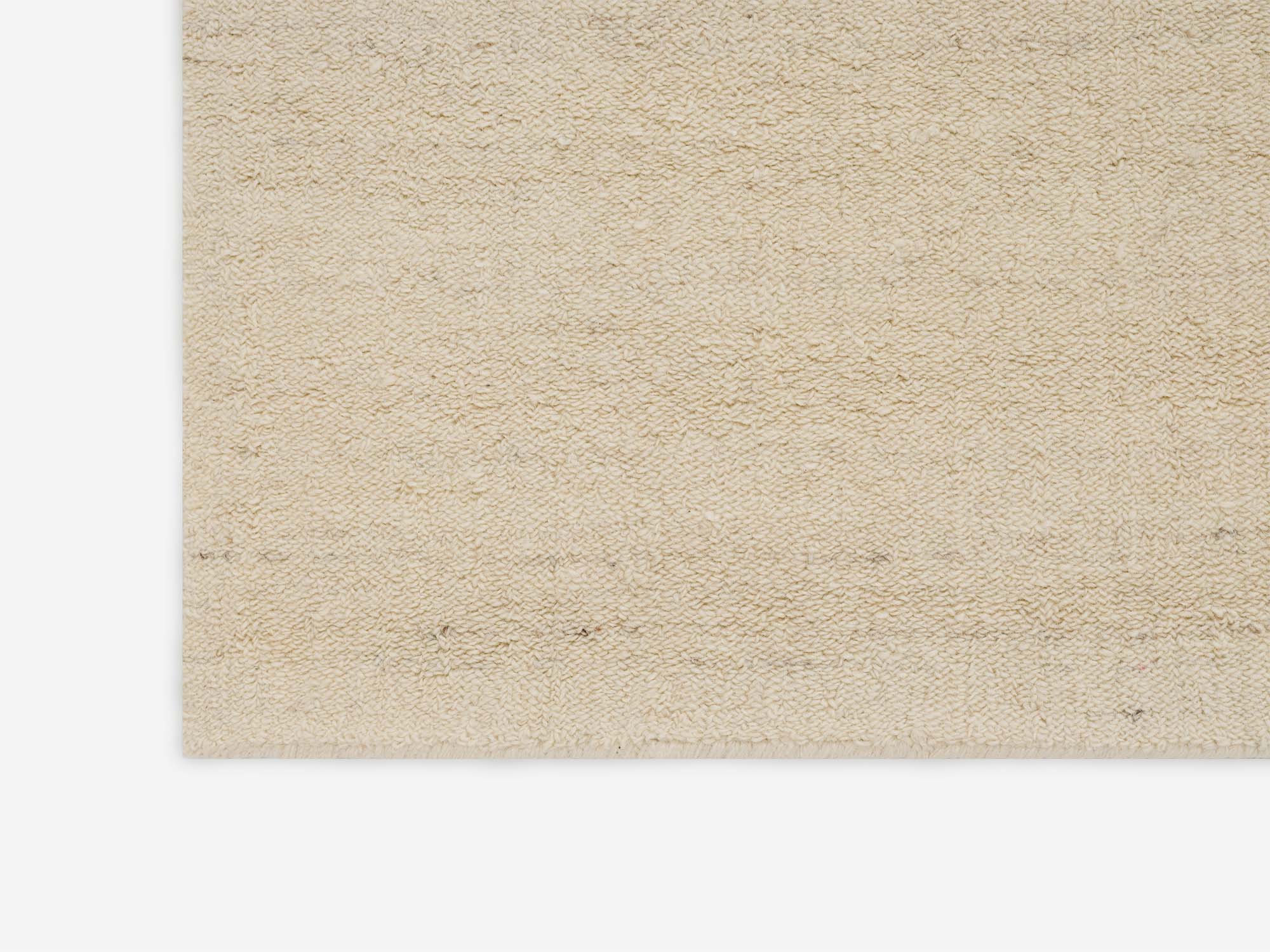 Handmade area rug in cream detail view