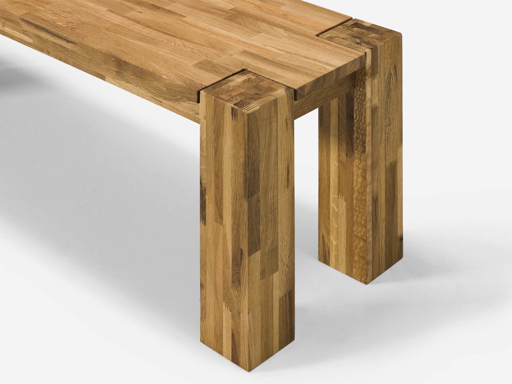 Large Harvest kitchen table bench seat detail view