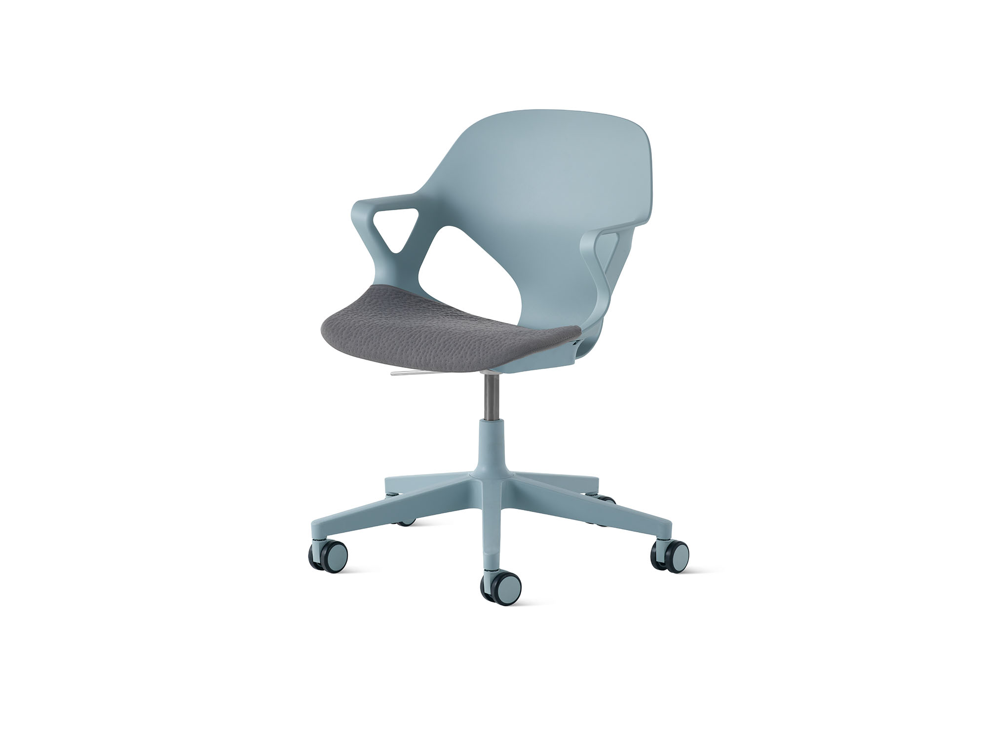Glacier Zeph armchair with carbon cushion front angle view