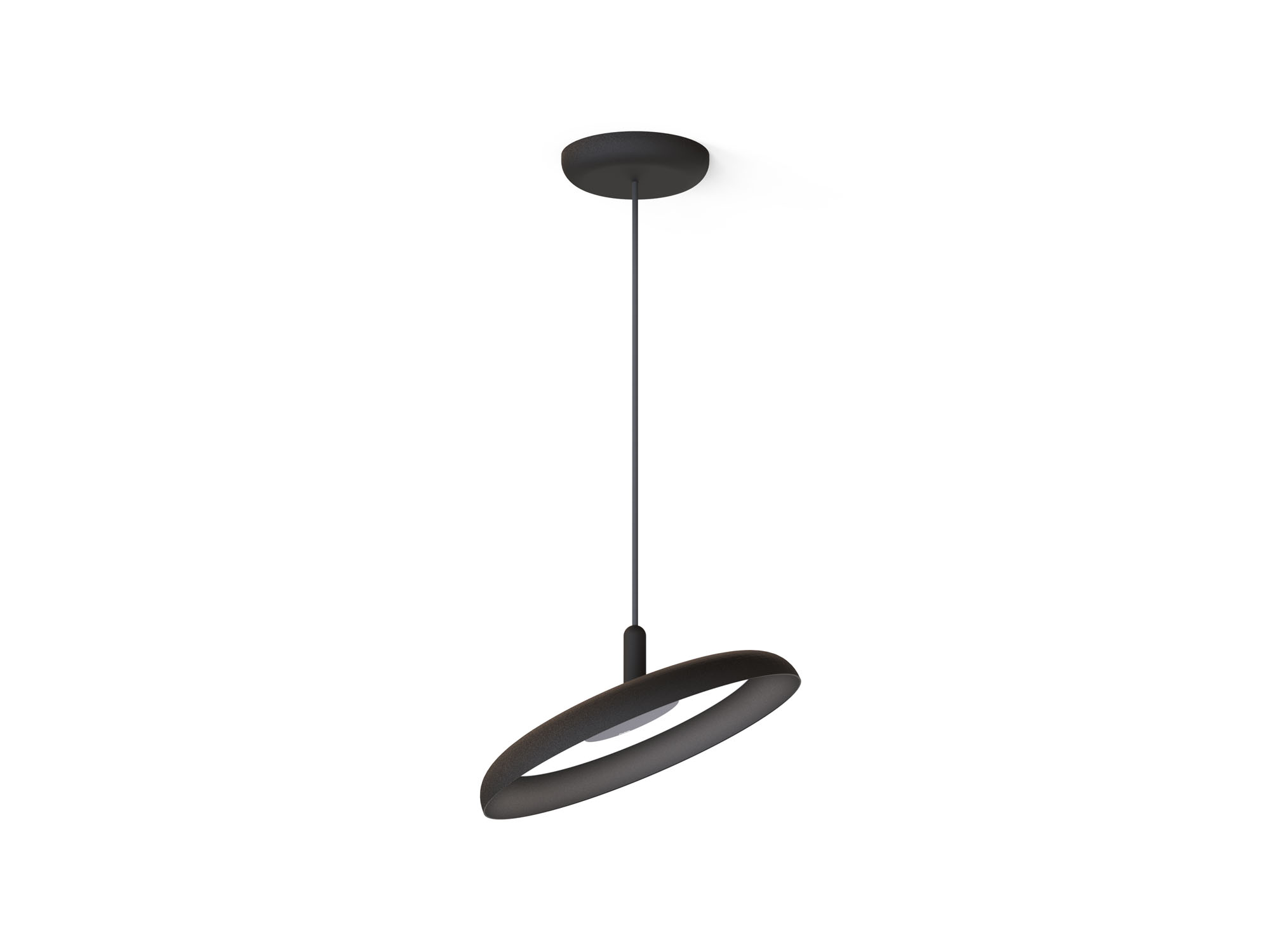Side view of black modern pendant lamp