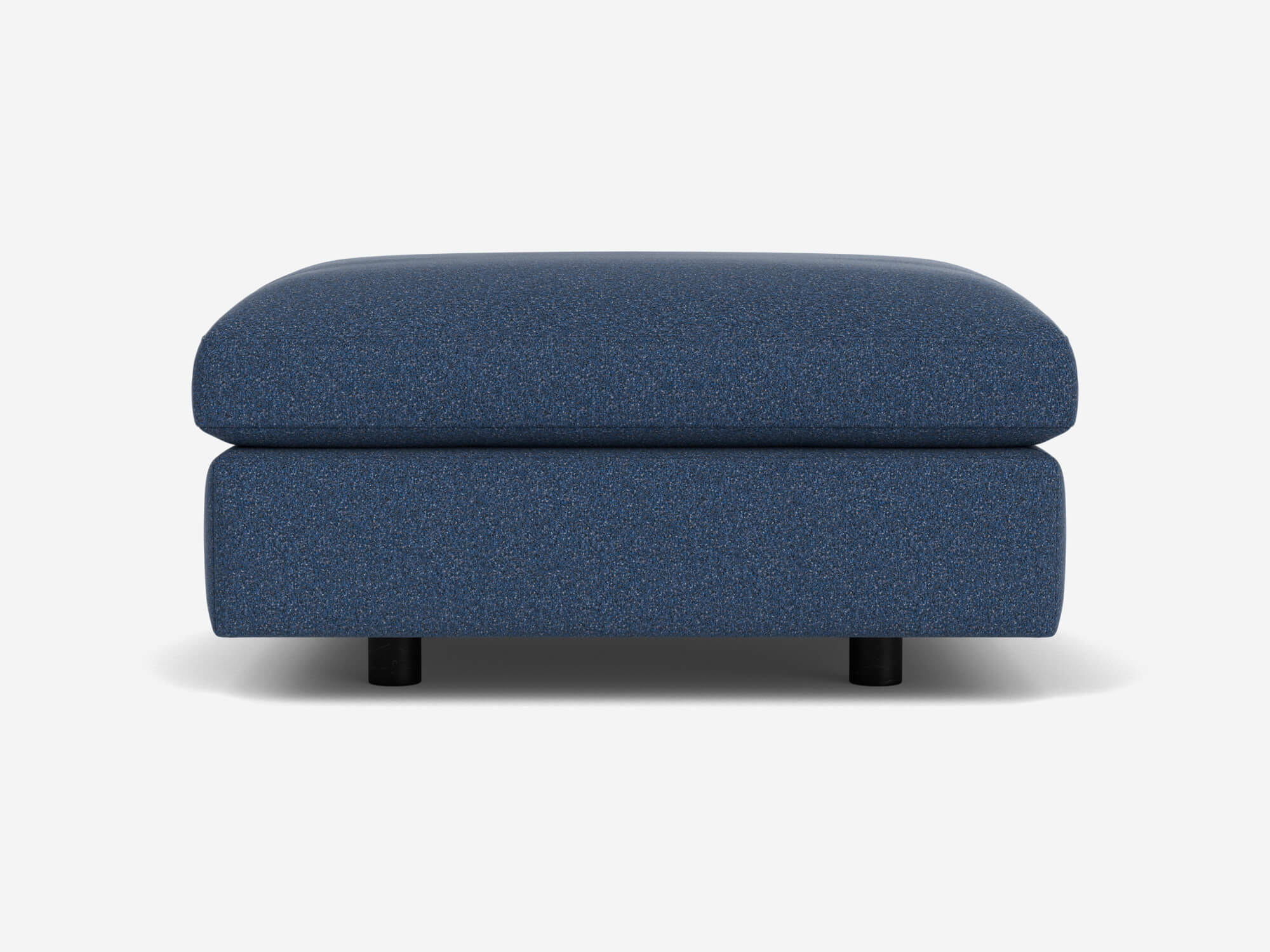Blue rectangular ottoman front view
