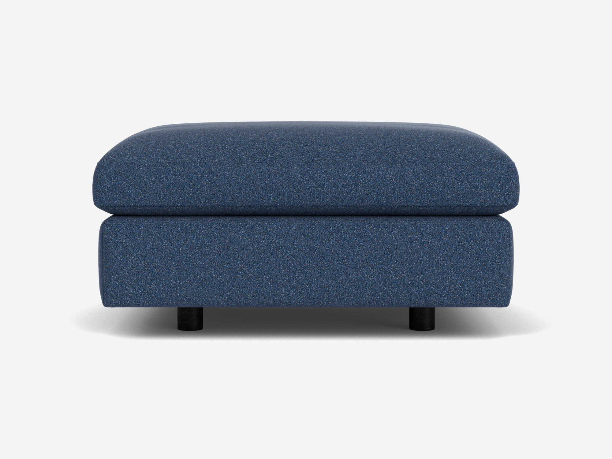 Blue rectangular ottoman front view