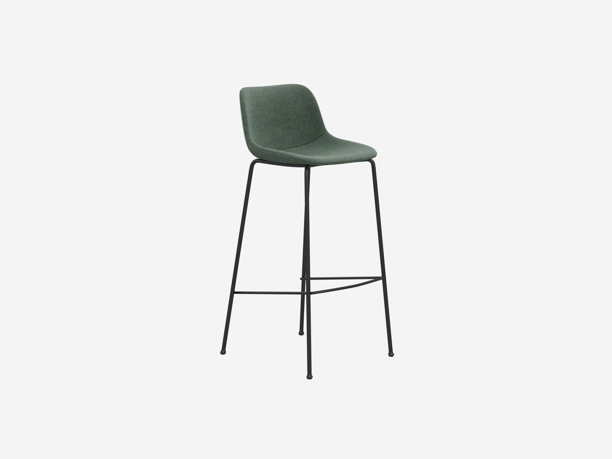 Corner view of Oles Custom Bar Stool with Back in green