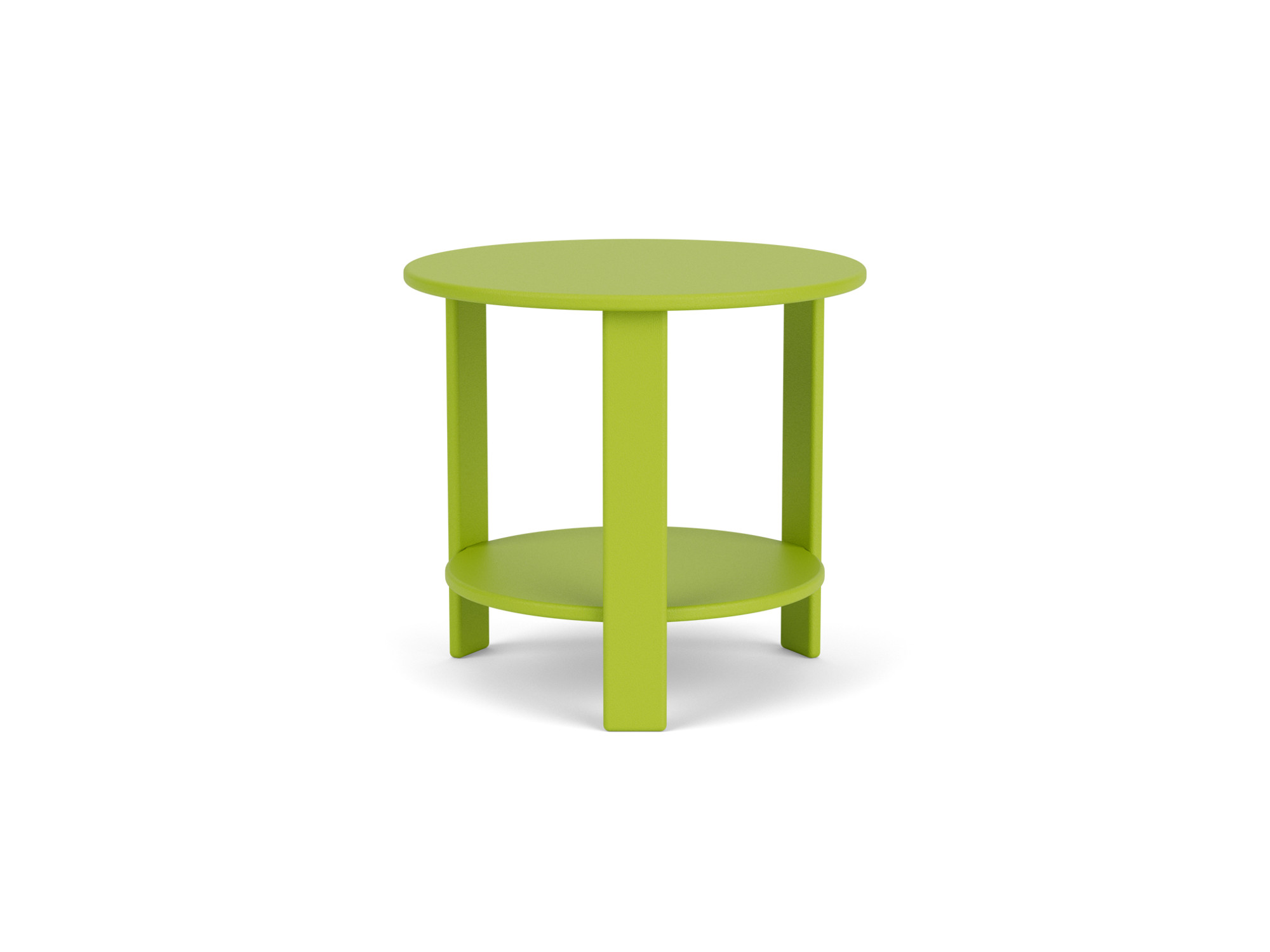 Front view of outdoor End Table in green recycled plastic