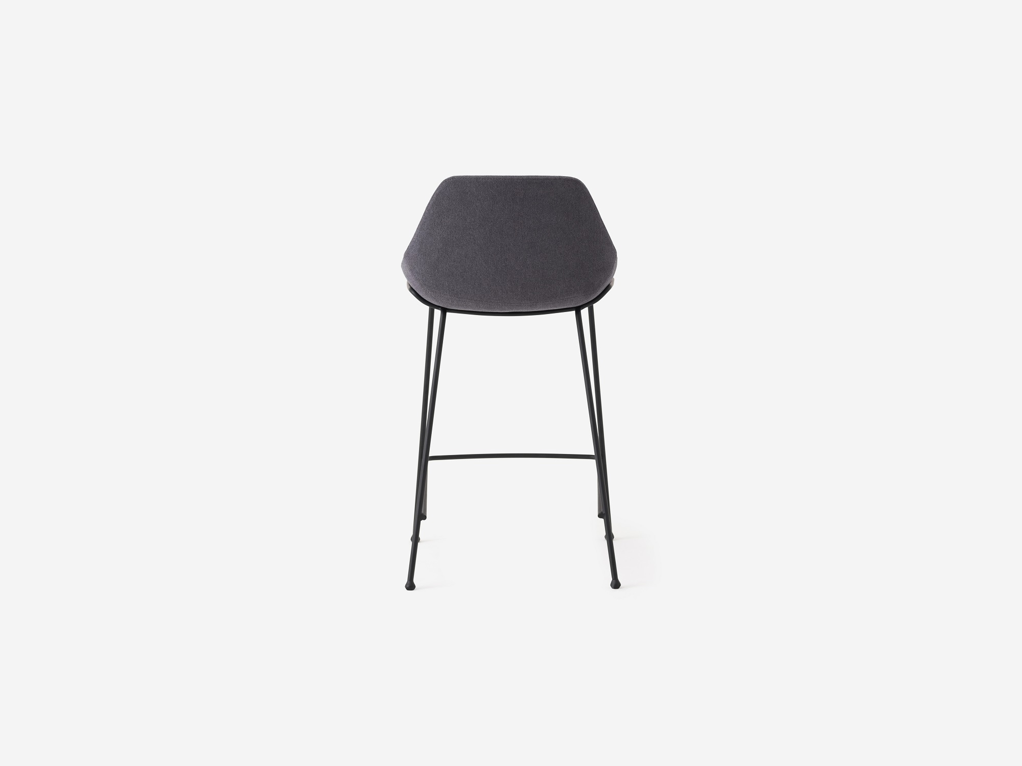 Back view of the Nixon counter stool in grey fabric