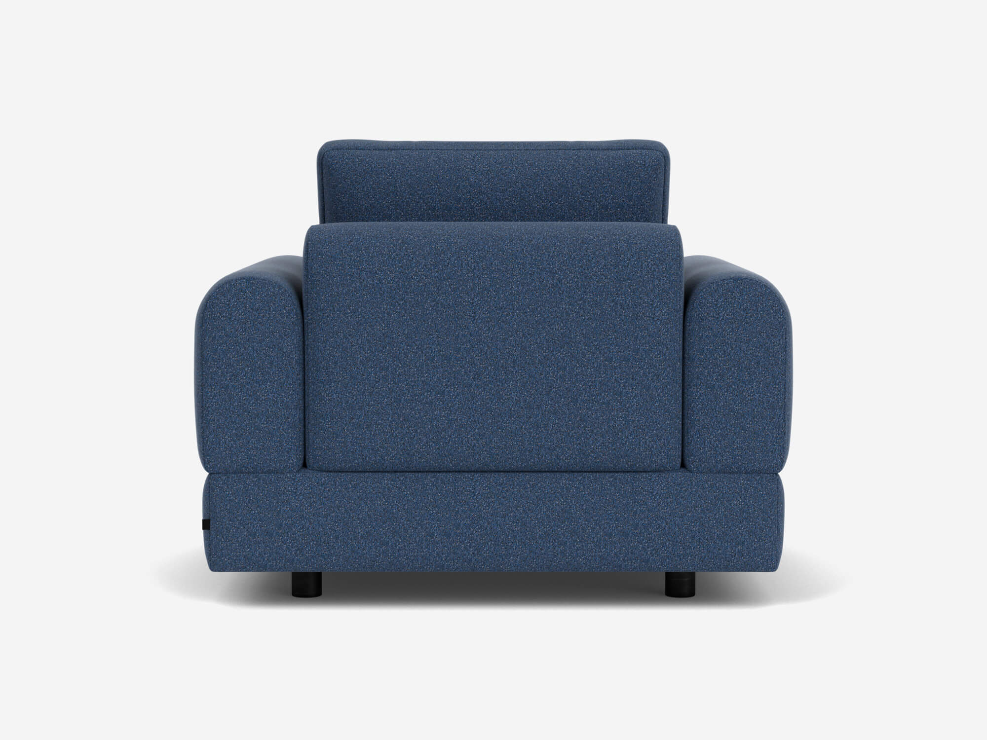 Blue armchair back view