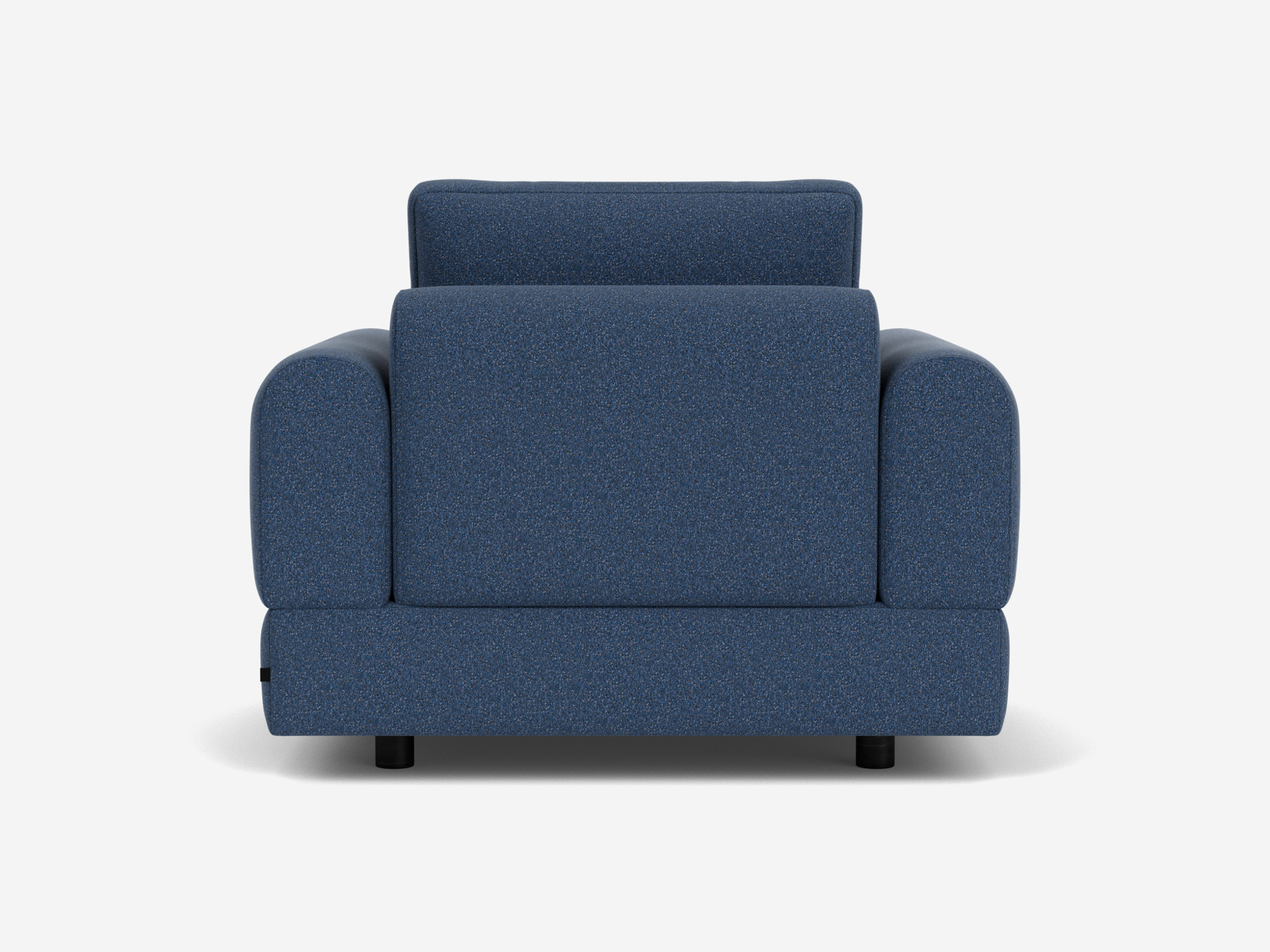 Blue armchair back view