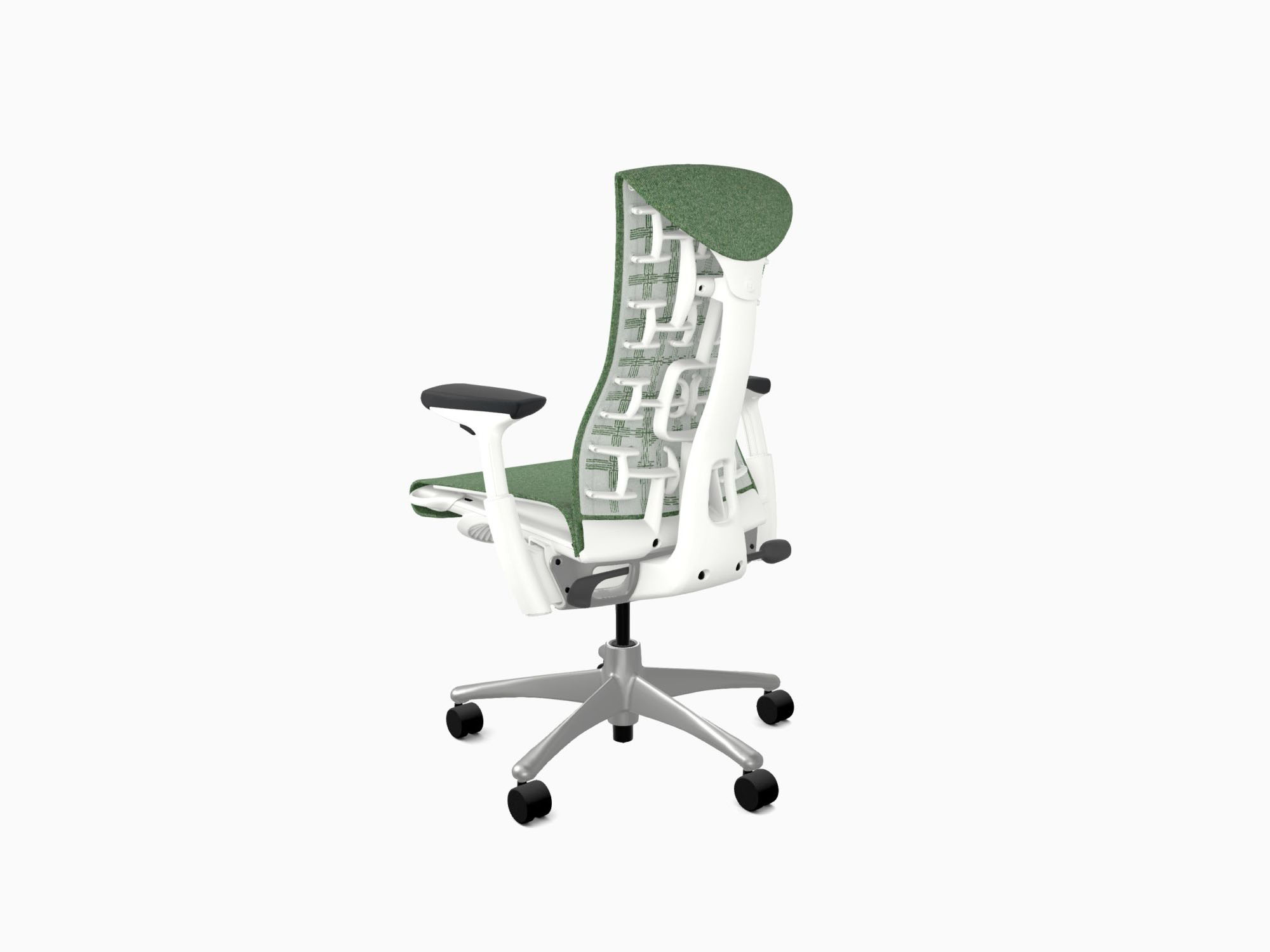 Back angle view of Embody office chair in Sync Everglade