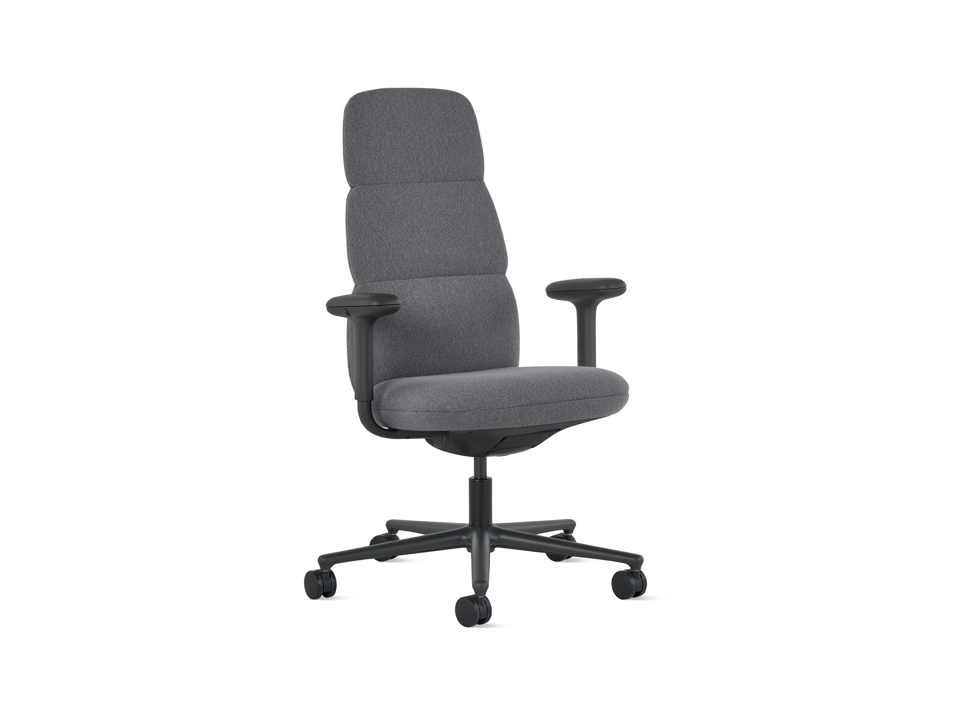 Graphite herman miller asari high back desk chair front view