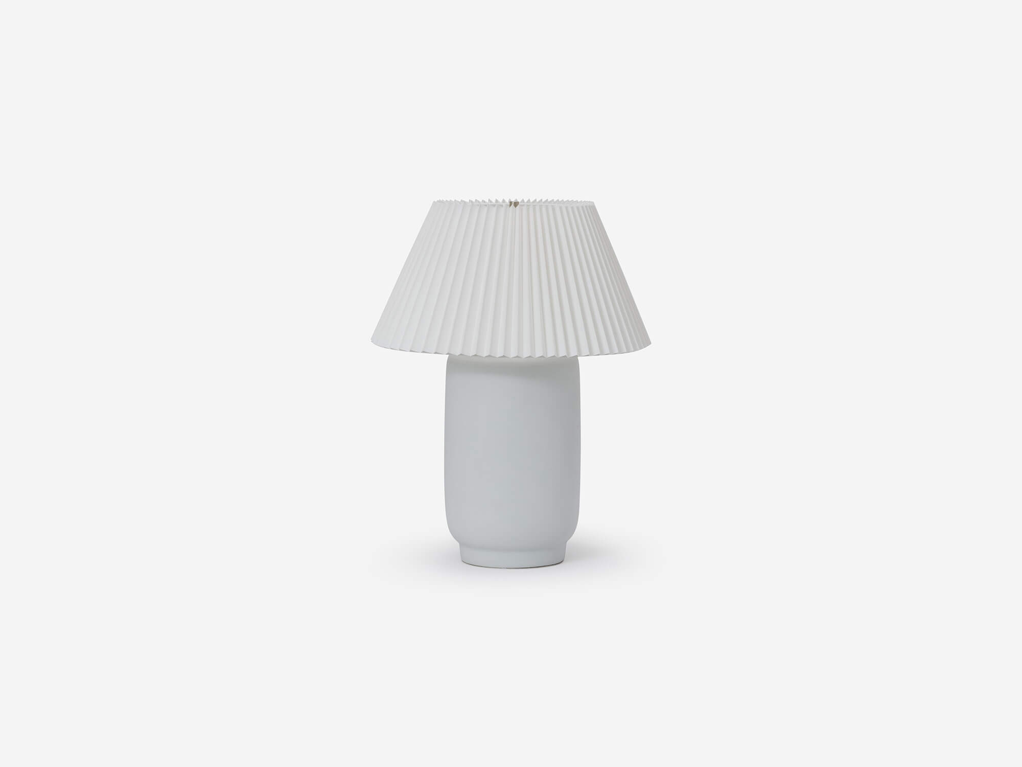 Modern table lamp with pleated shade and light off